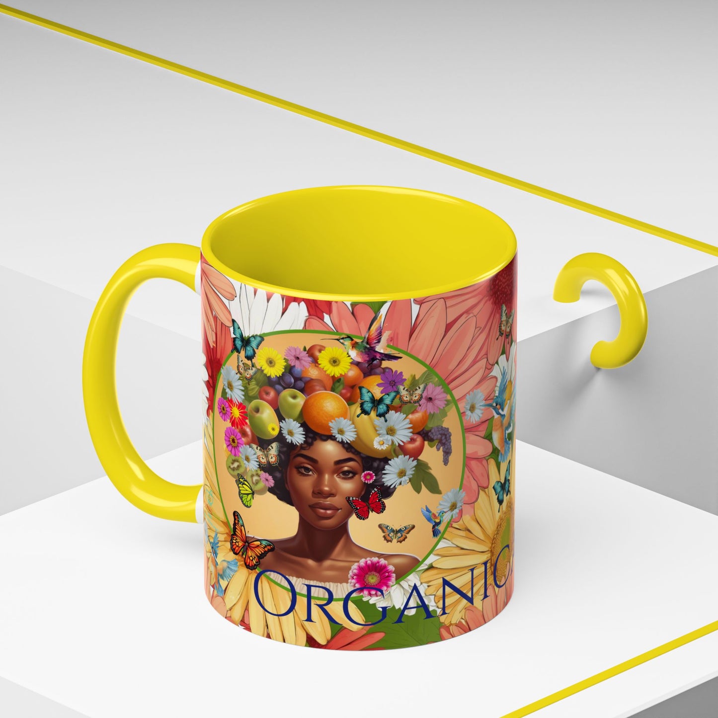 Organically Me Gerber Joy3 Plant Garden Vegan Ceramic Plant Mug with Woman (11oz) 8 Color Combos