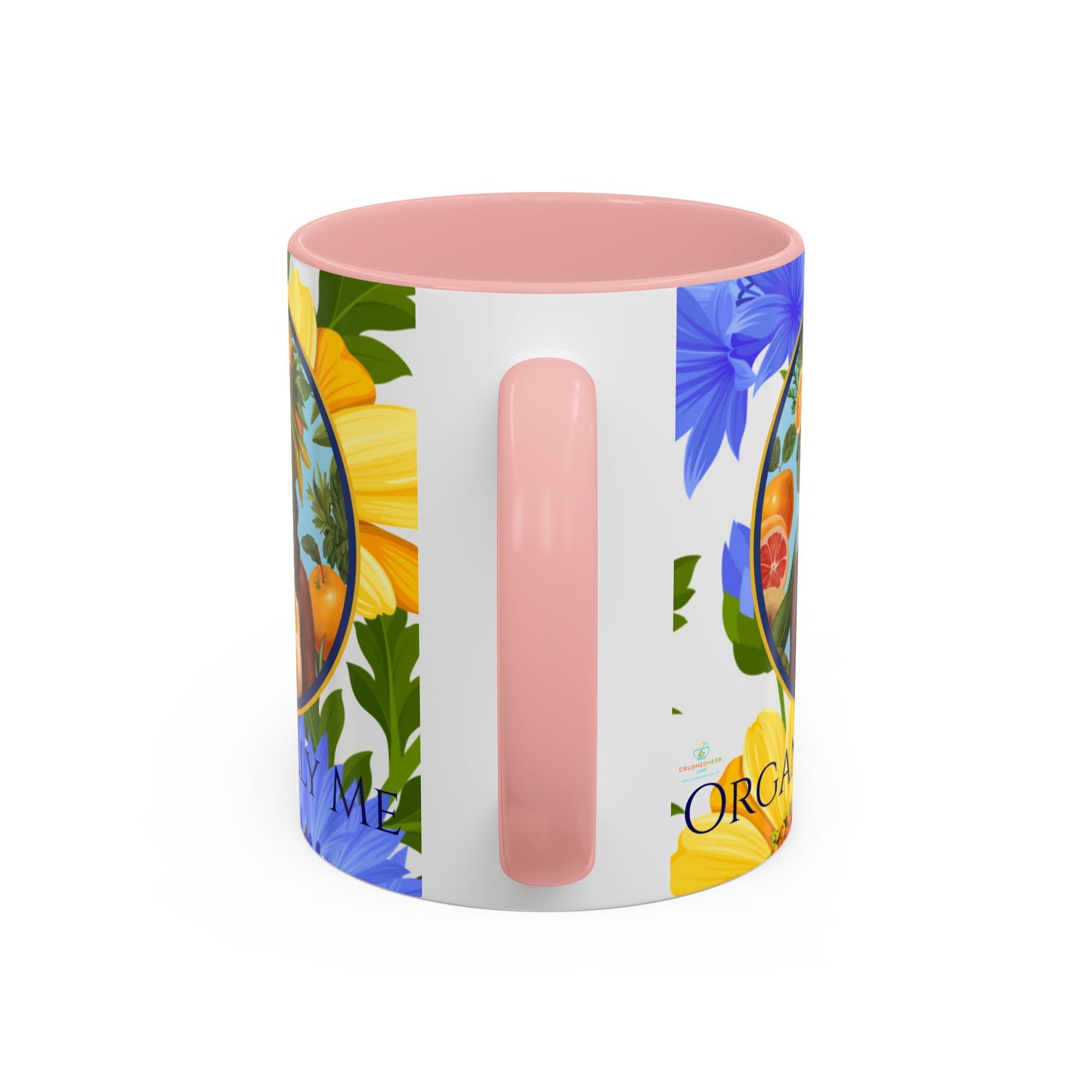 Organically Me Blue & Yellow Daisy Joyce Plant Garden Vegan Ceramic Plant Mug with Black woman (11oz) 8 Color Combos