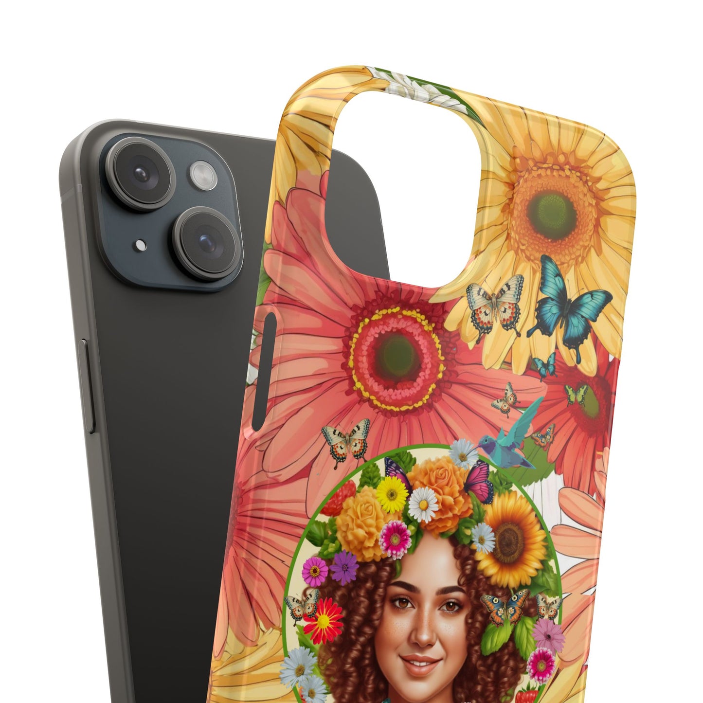 100% Organic Daisy Joy2 Plant Garden Snap Phone Case with Woman, for iPhone and Android