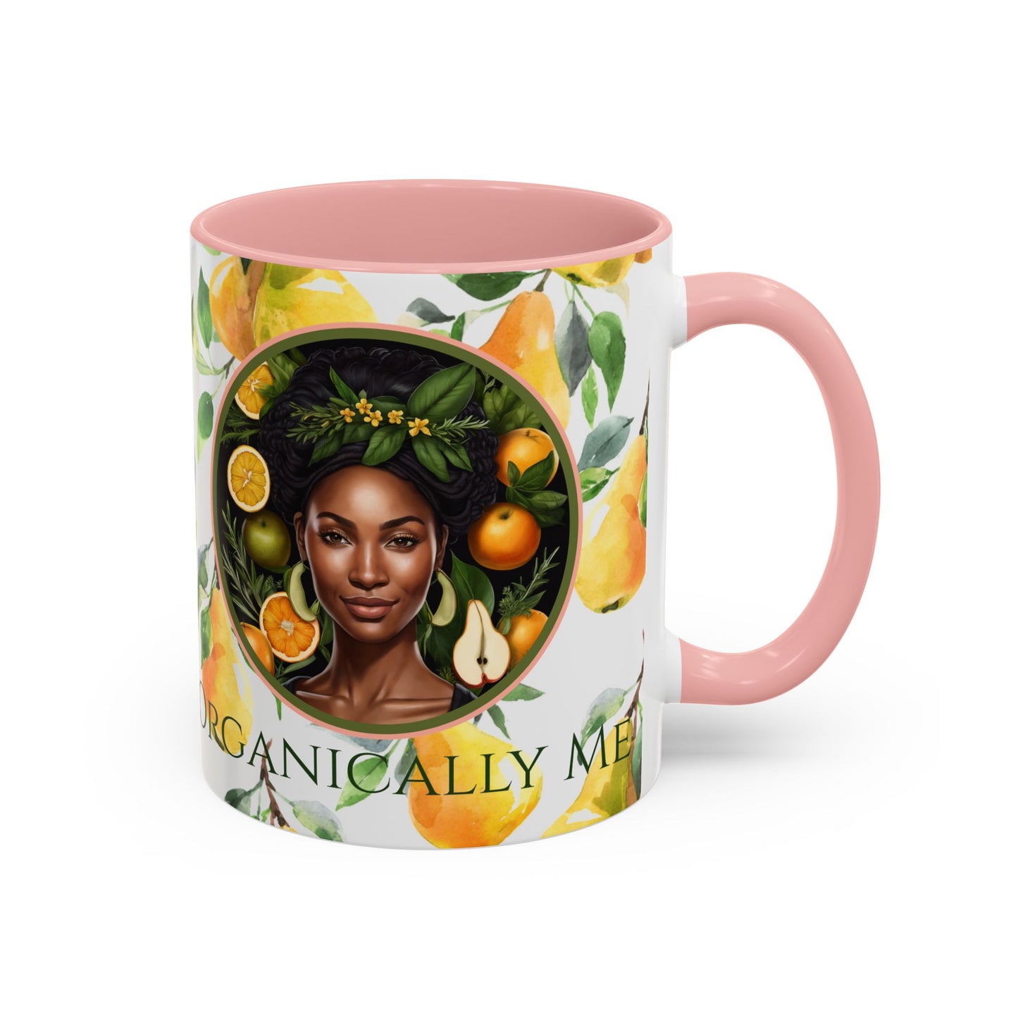 Organically Me Yellow Pear Plant Garden Vegan Ceramic Plant Mug with Black woman (11oz) 8 Color Combos