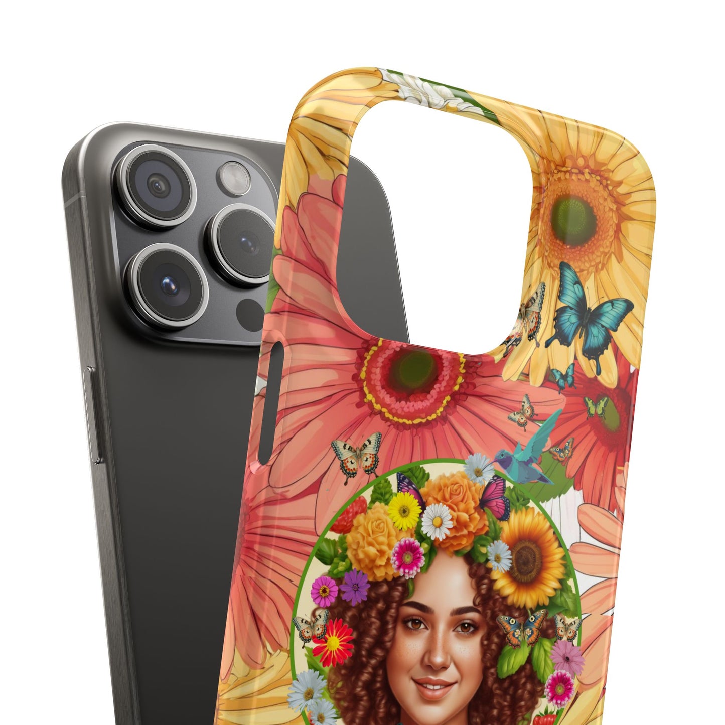 100% Organic Daisy Joy2 Plant Garden Snap Phone Case with Woman, for iPhone and Android
