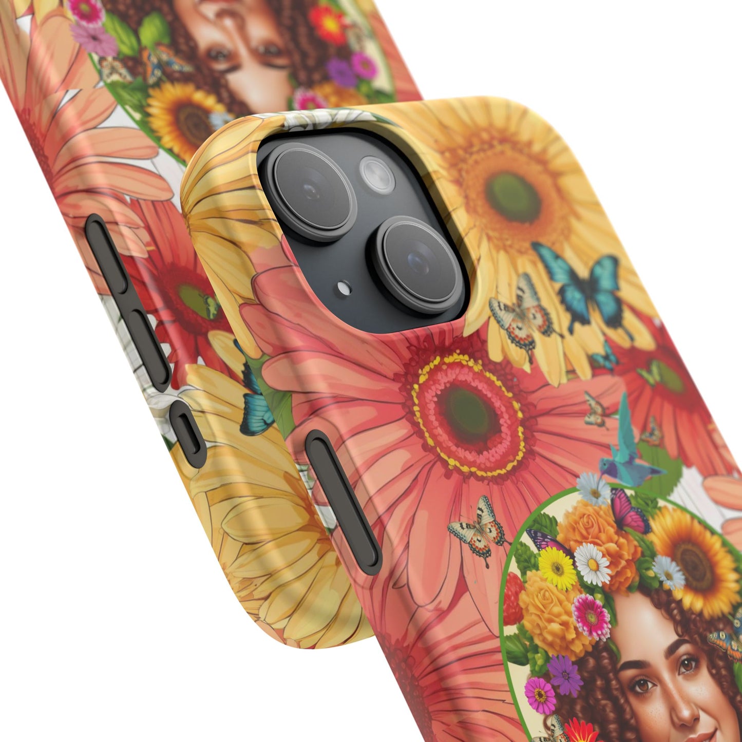 100% Organic Daisy Joy2 Plant Garden Snap Phone Case with Woman, for iPhone and Android