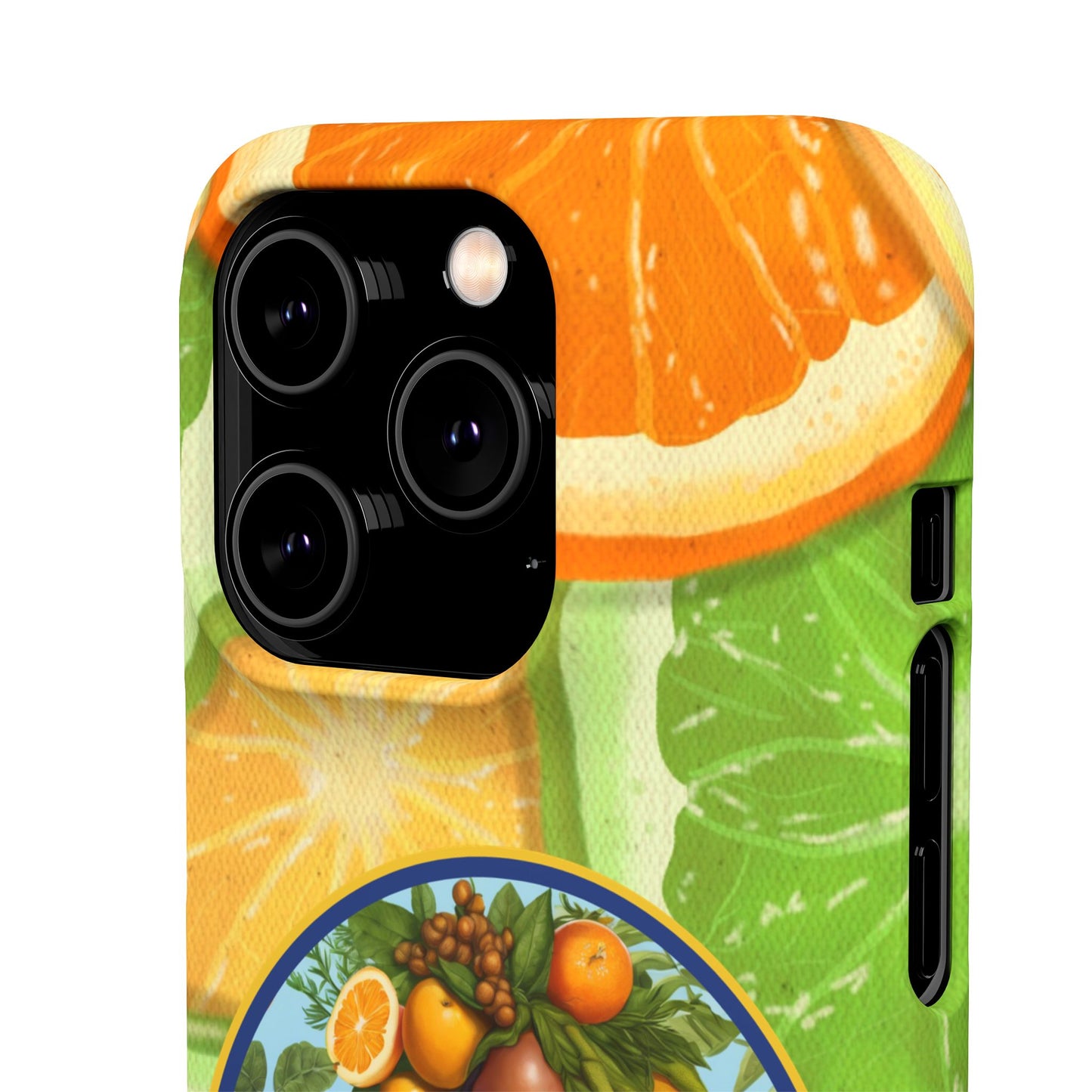 Organically Me Citrus Fruits Garden Snap Phone Case with Black Woman, Veggie Chic for Androids and iPhone models