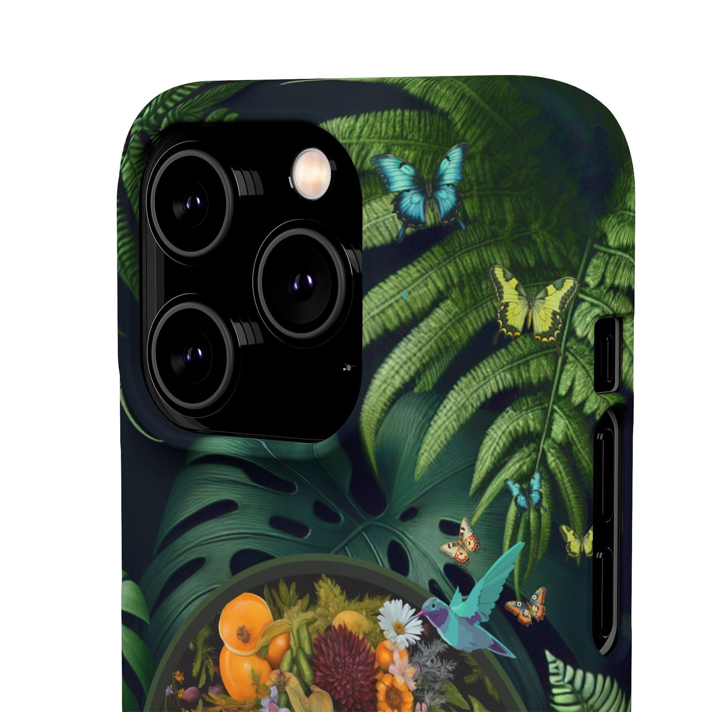 100% Organic A Fern Monstera Plant Garden Snap Phone Case with Black Woman, for iPhone and Android Models