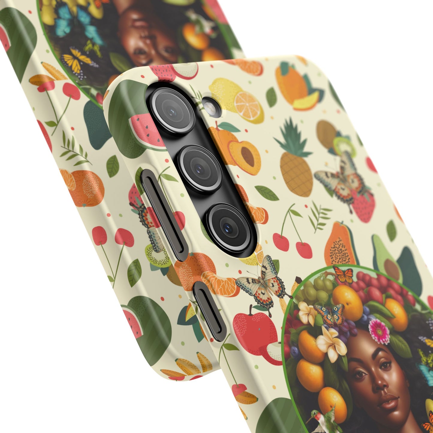 Organically Me Fruit & Veggie Queen Plant Garden Snap Phone Case with Black Woman, for iPhone and Android
