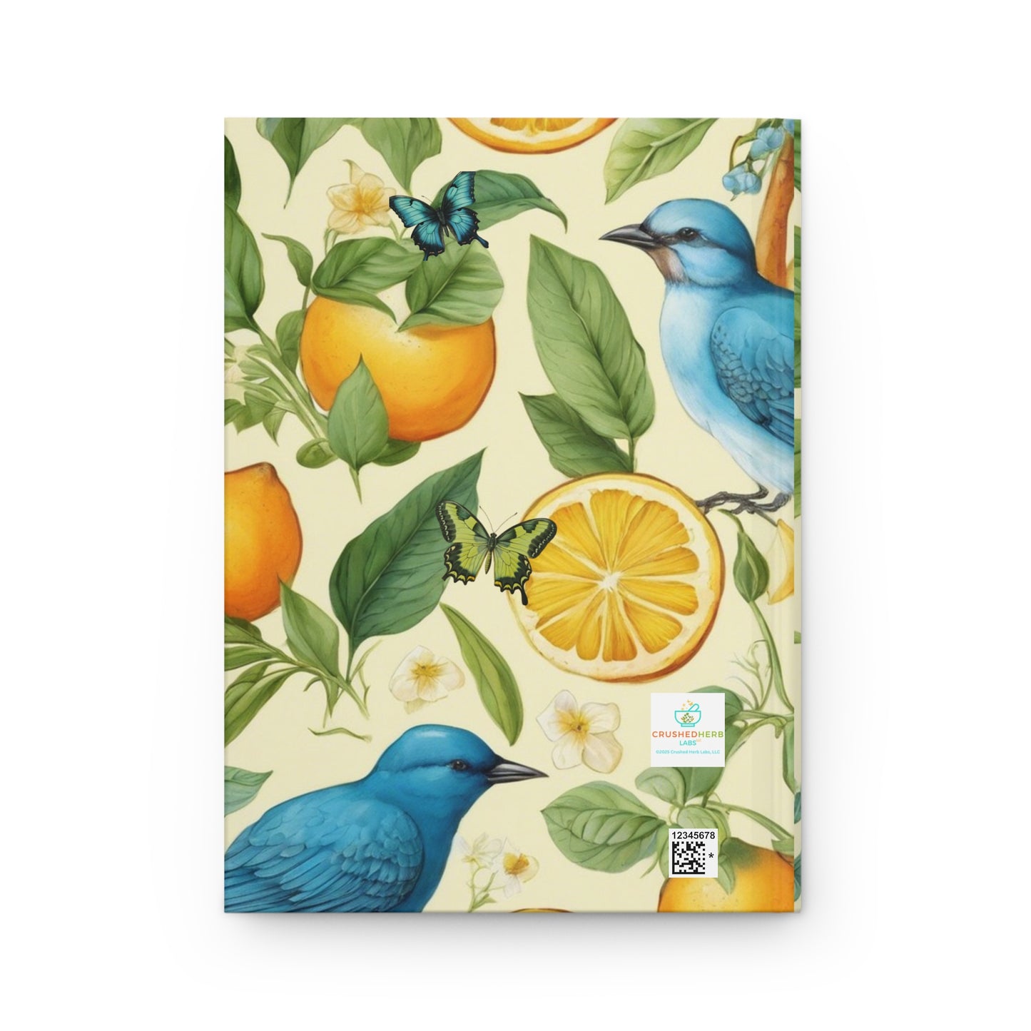 Organically Me A Lemon Bluebird Plant Garden & Vegan Hardcover Journal, Matte 150 pages, Black women