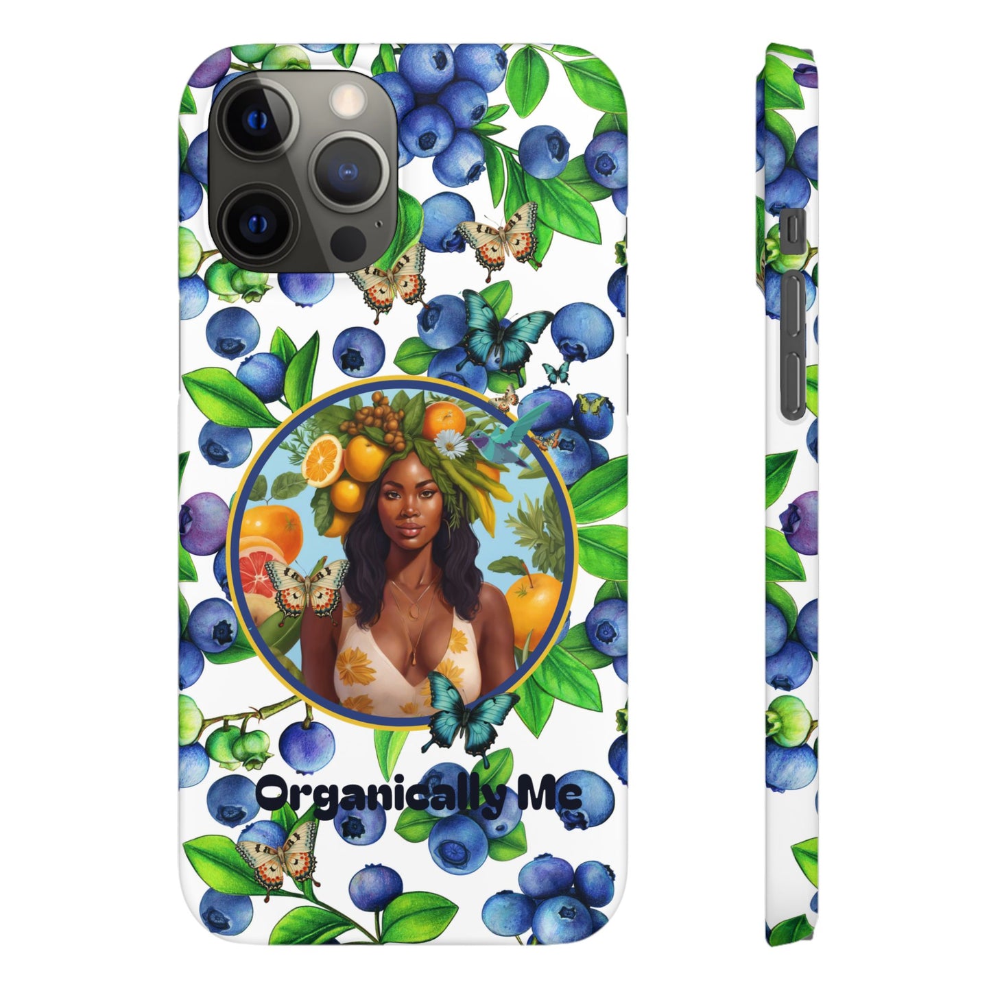 Organically Me Blueberry Plant B Garden Snap Phone Case with Black Woman, for iPhone and Android