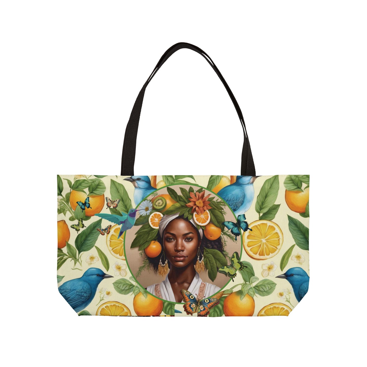 Organically Me A Pineapple Plant Garden Weekender Tote Bag with Black Woman