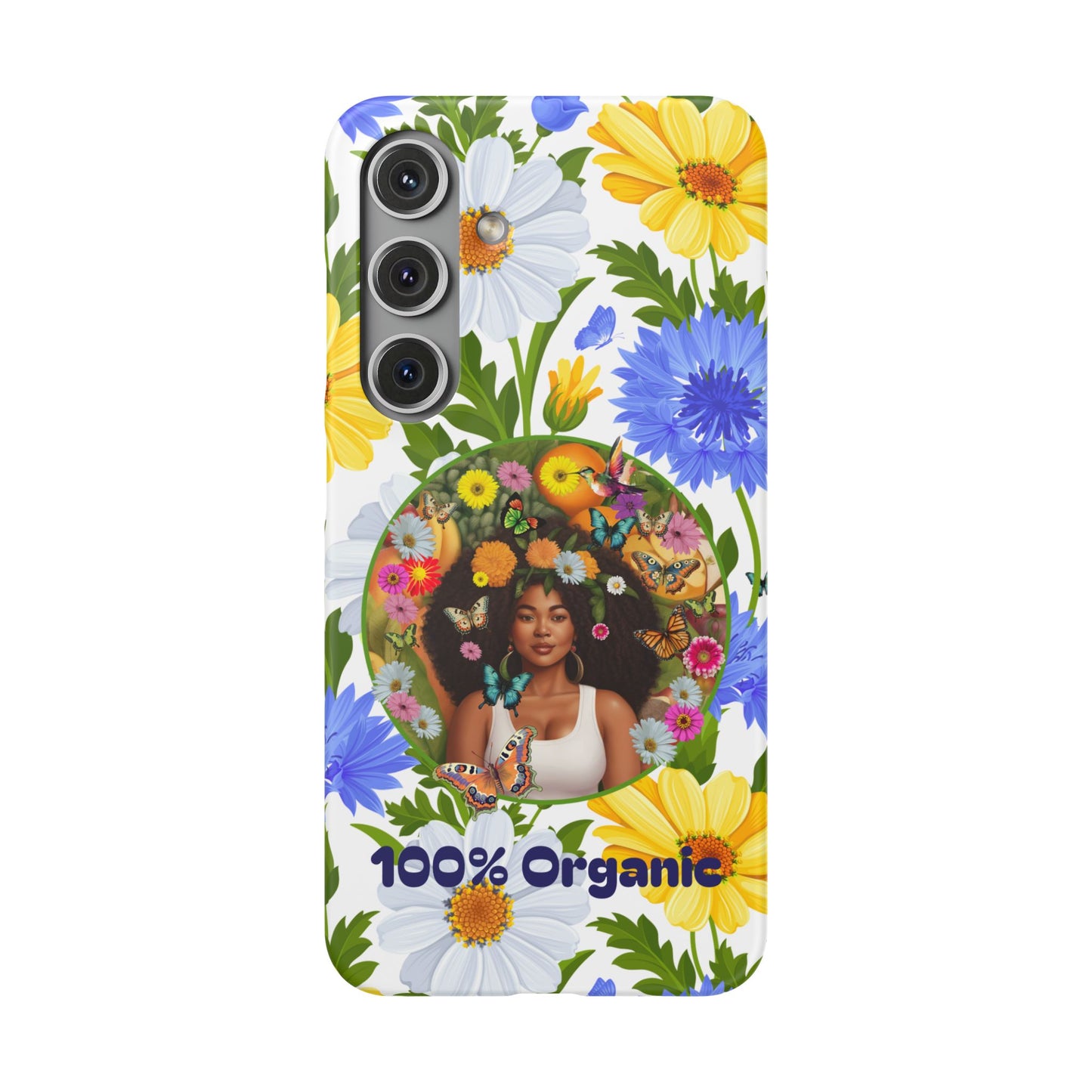 100% Organic Purple Plant Garden Snap Phone Case with Black Woman, for iPhone and Android