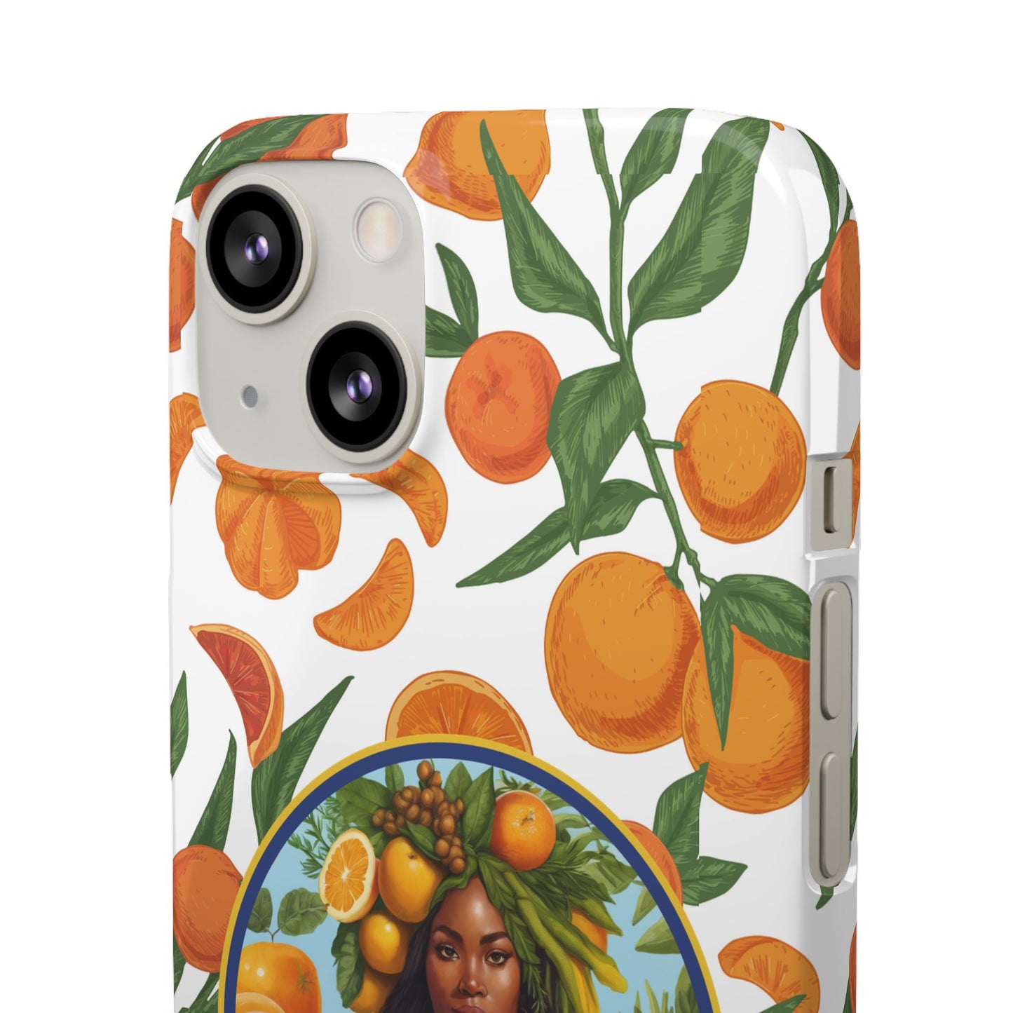 100% Organic Orange Plant Garden Snap Phone Case with Black Woman, Veggie Chic for Androids and iPhone models
