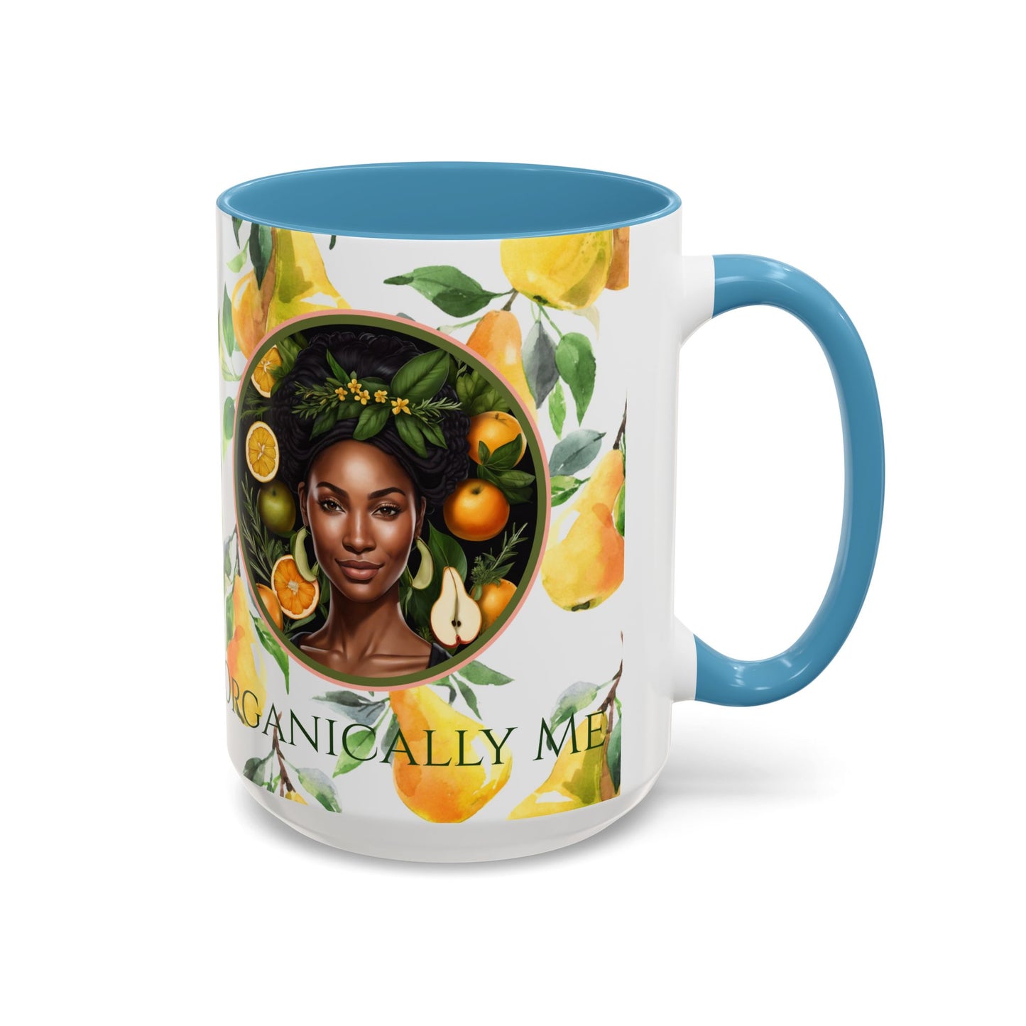 Organically Me Yellow Pear Plant Garden Vegan Ceramic Plant Mug with Black woman (11oz) 8 Color Combos
