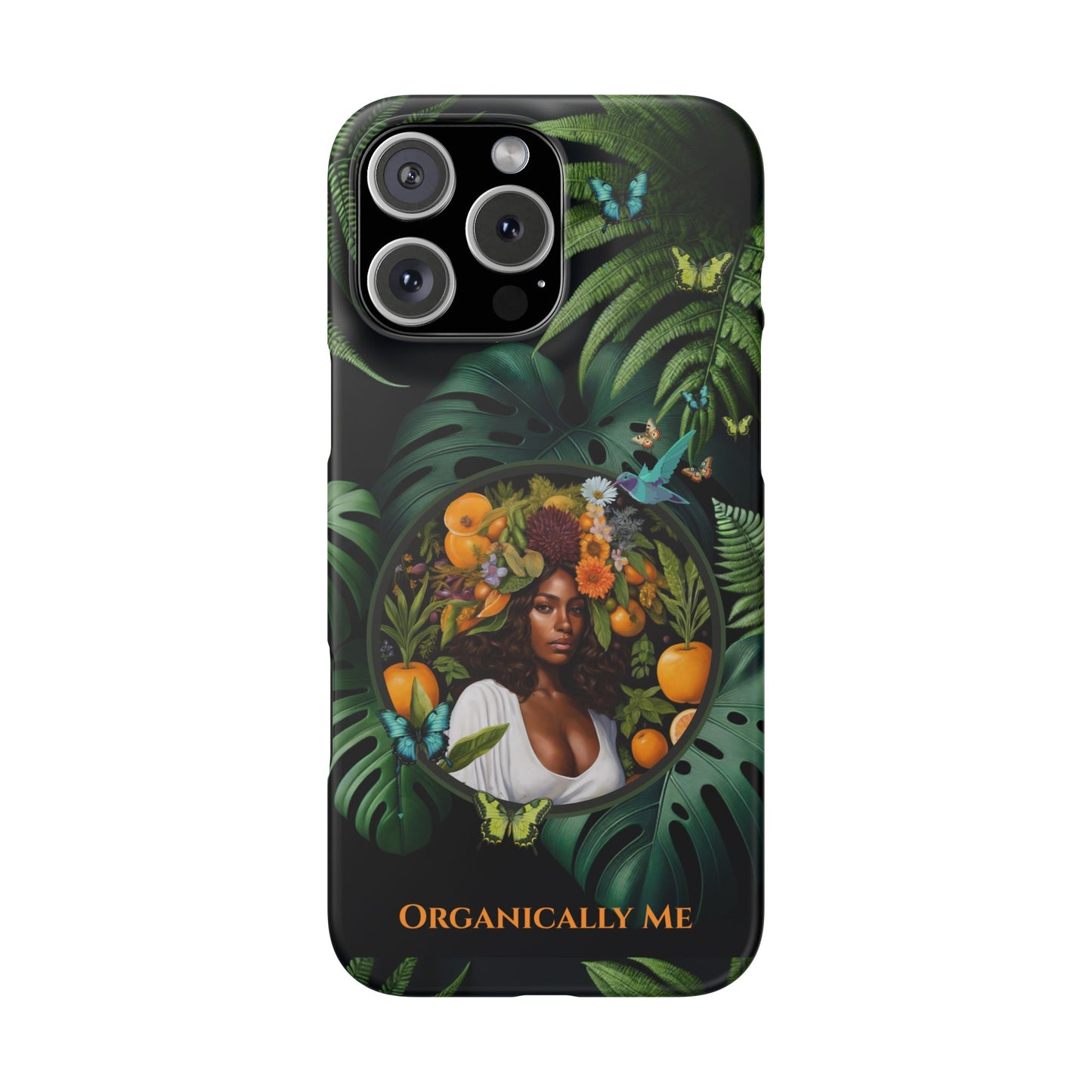100% Organic A Fern Monstera Plant Garden Snap Phone Case with Black Woman, for iPhone and Android Models