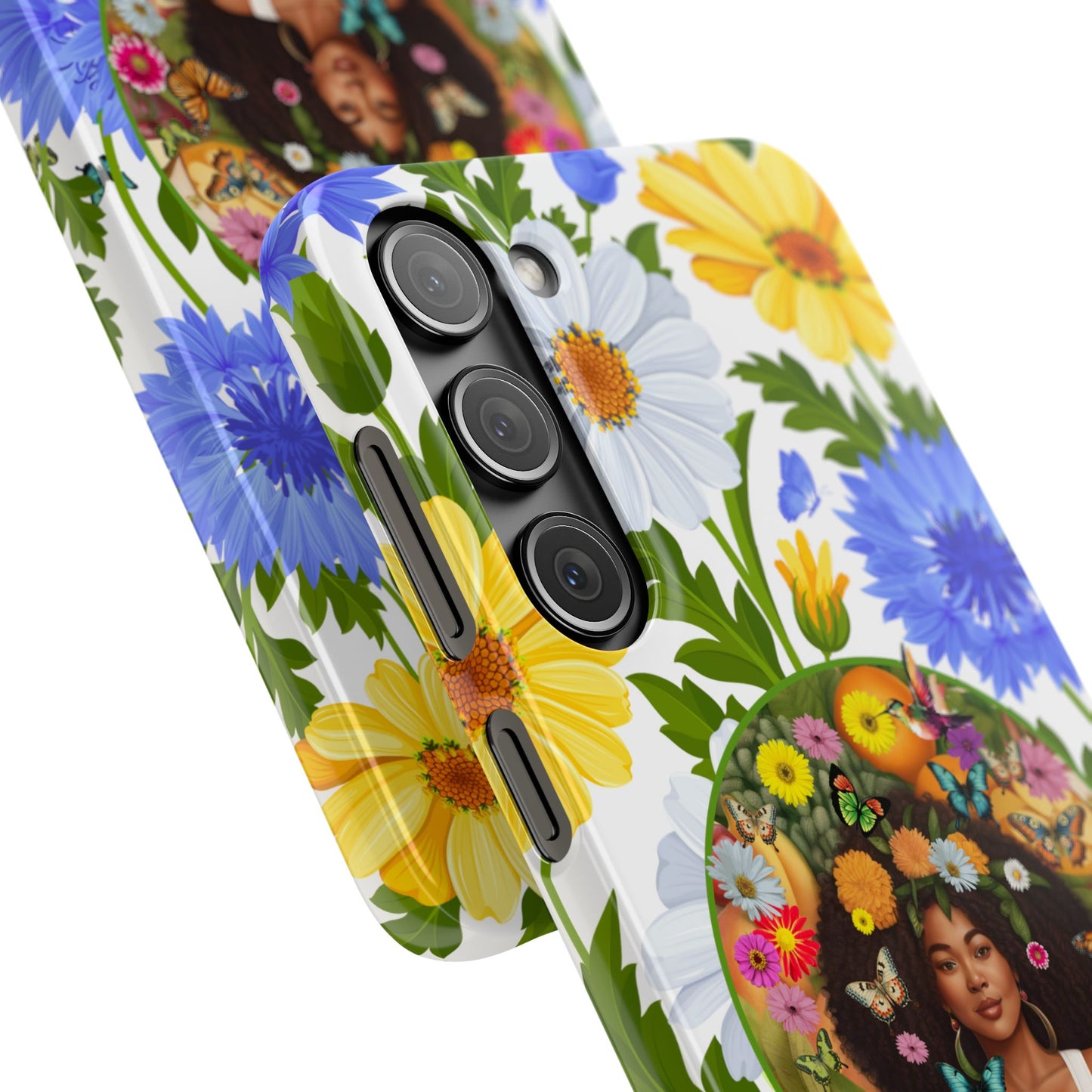 100% Organic Purple Plant Garden Snap Phone Case with Black Woman, for iPhone and Android