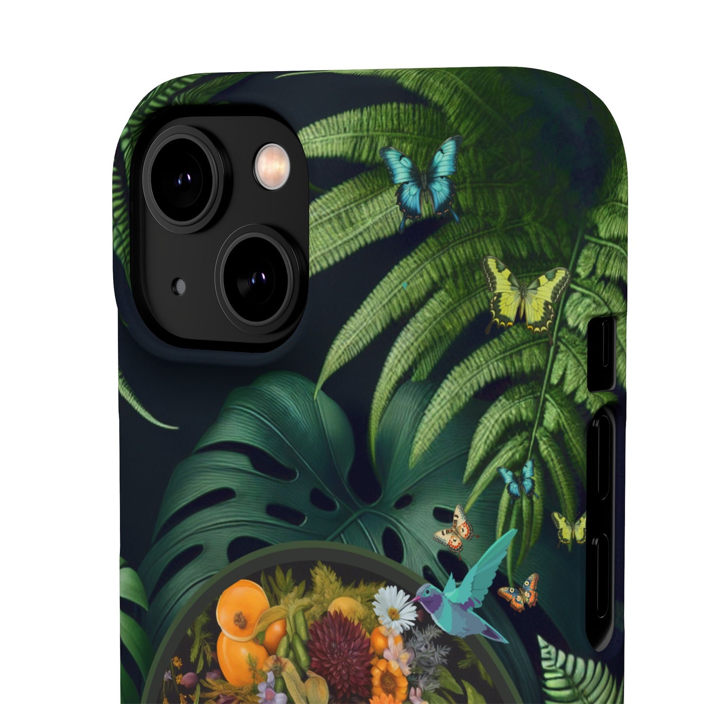 100% Organic A Fern Monstera Plant Garden Snap Phone Case with Black Woman, for iPhone and Android Models