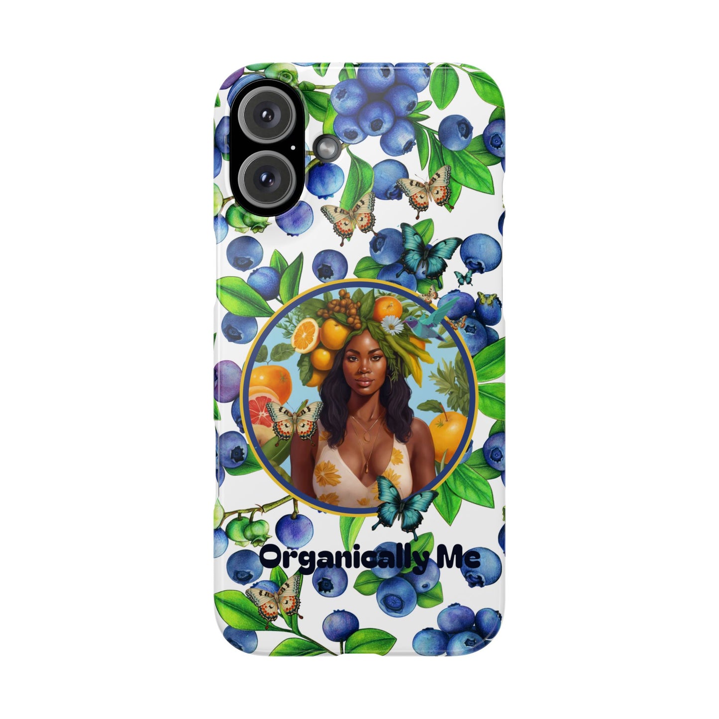 Organically Me Blueberry Plant B Garden Snap Phone Case with Black Woman, for iPhone and Android