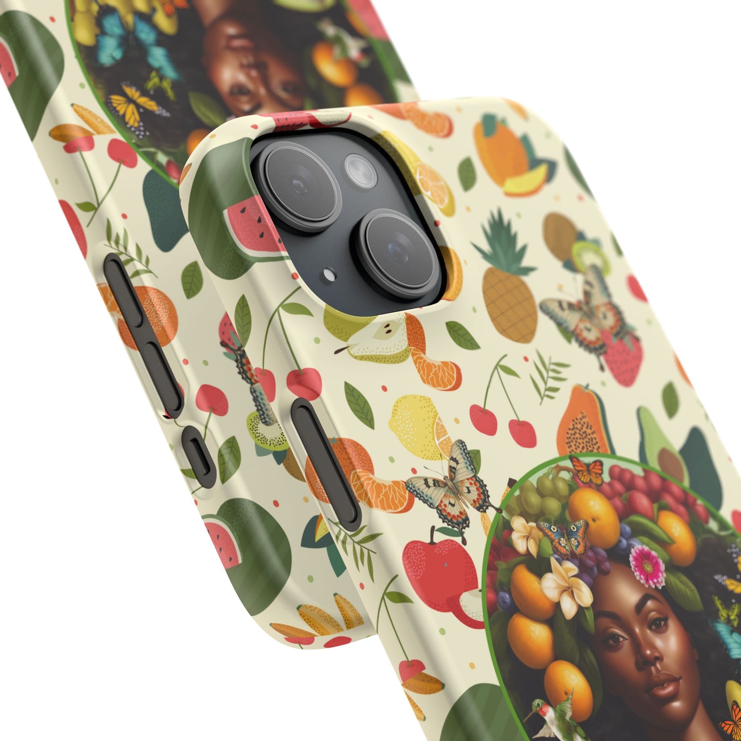 Organically Me Fruit & Veggie Queen Plant Garden Snap Phone Case with Black Woman, for iPhone and Android