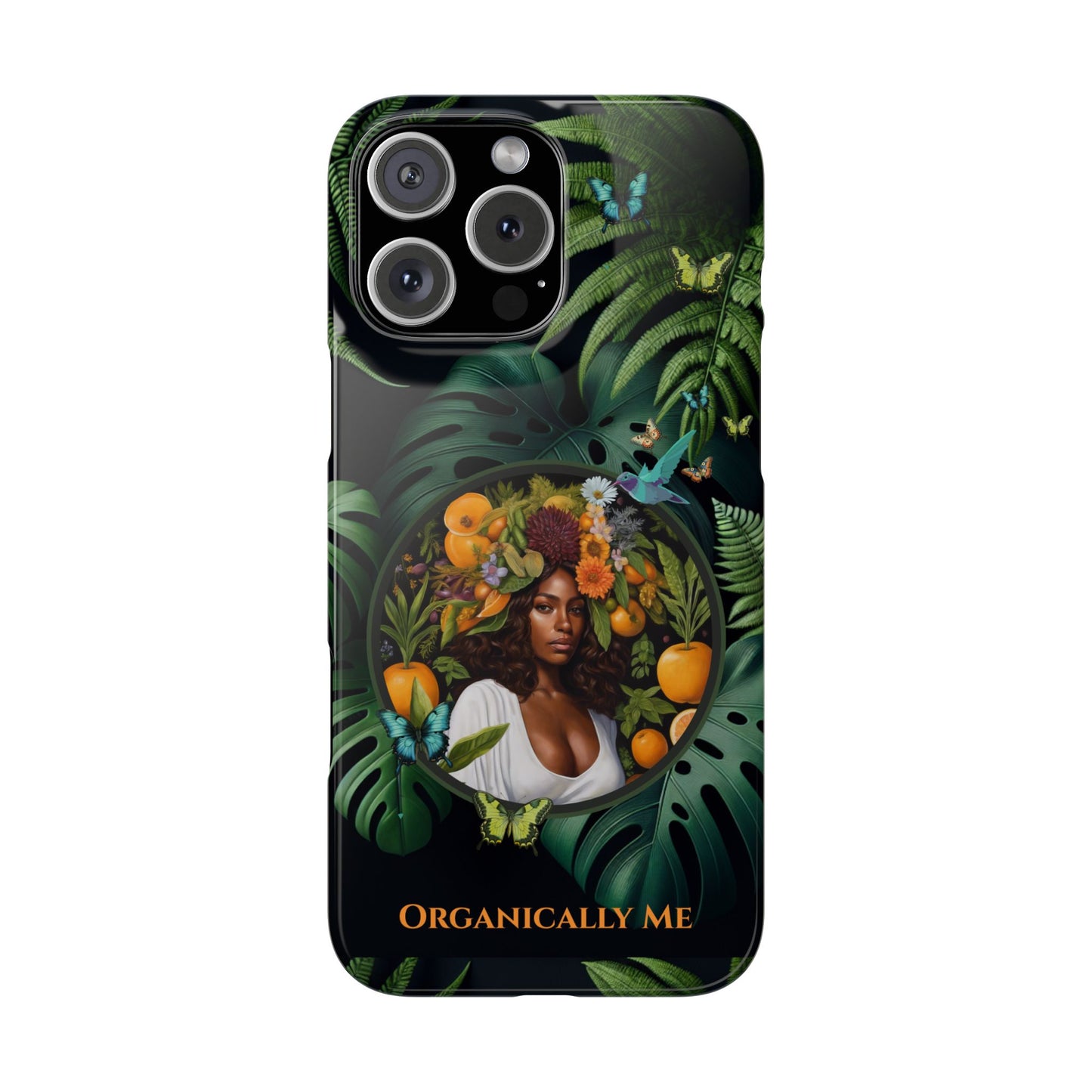 100% Organic A Fern Monstera Plant Garden Snap Phone Case with Black Woman, for iPhone and Android Models