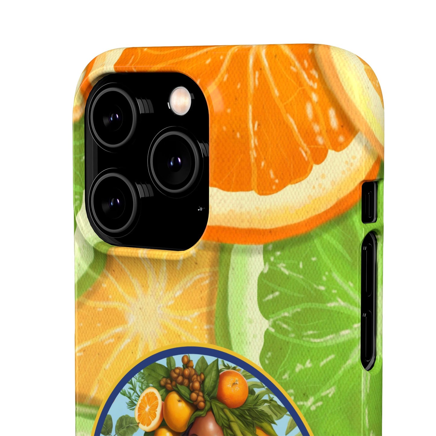 Organically Me Citrus Fruits Garden Snap Phone Case with Black Woman, Veggie Chic for Androids and iPhone models