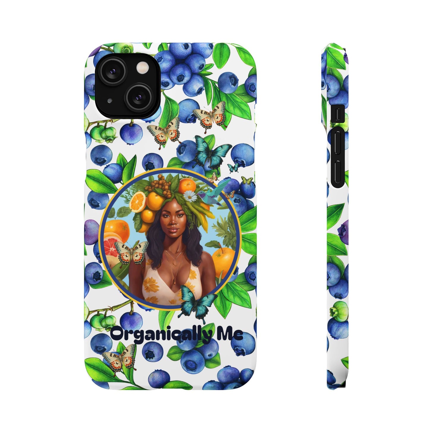 Organically Me Blueberry Plant B Garden Snap Phone Case with Black Woman, for iPhone and Android