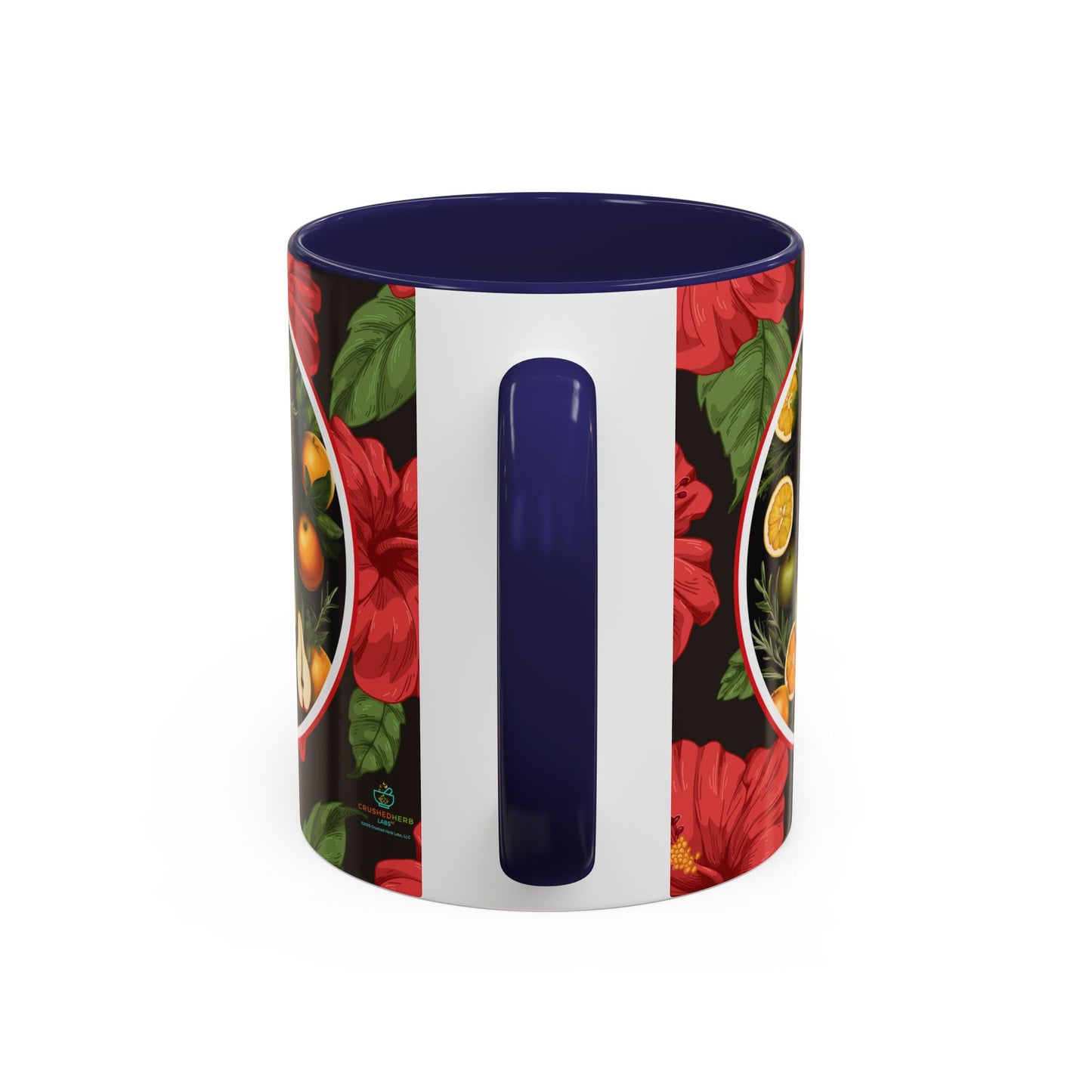 Organically Me Red and White Hibiscus Plant Garden Vegan Ceramic Plant Mug with Black woman (11oz) 8 Color Combos