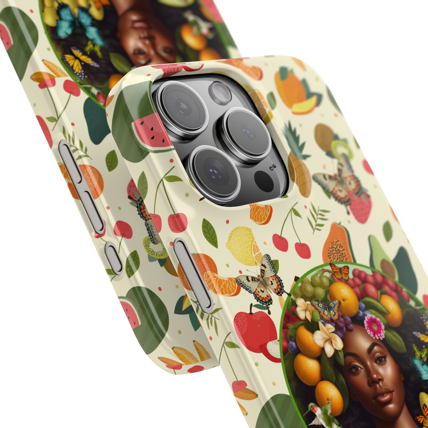 Organically Me Fruit & Veggie Queen Plant Garden Snap Phone Case with Black Woman, for iPhone and Android