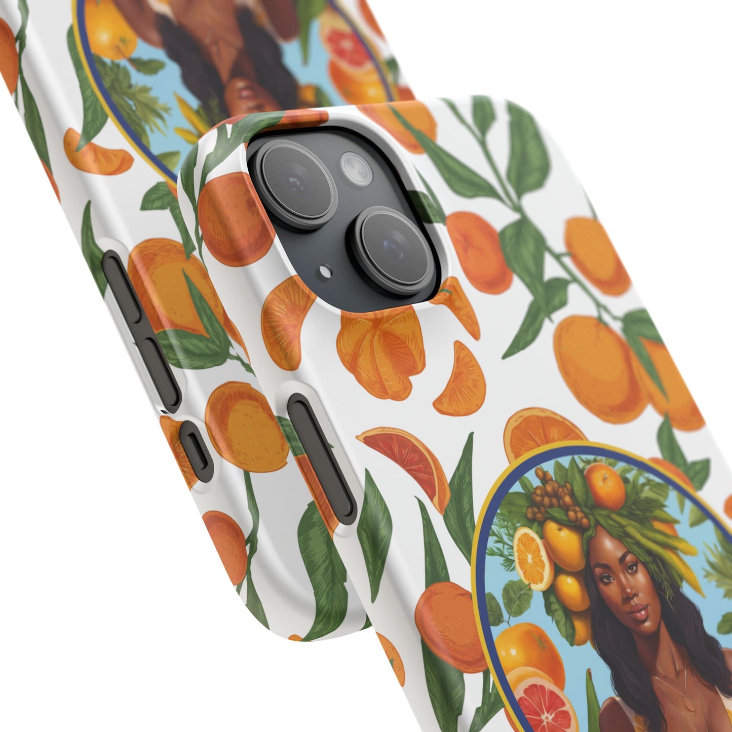 100% Organic Orange Plant Garden Snap Phone Case with Black Woman, Veggie Chic for Androids and iPhone models