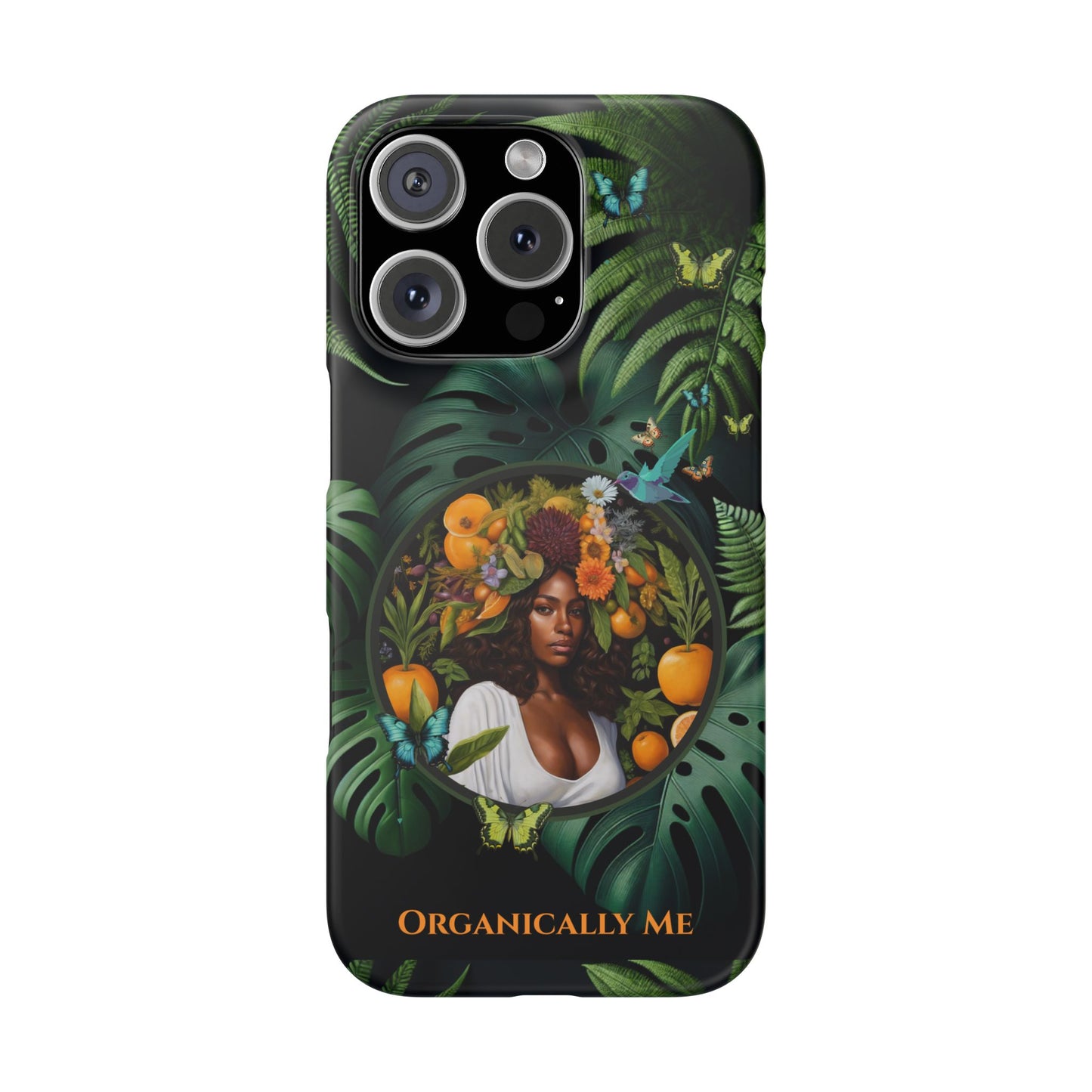 100% Organic A Fern Monstera Plant Garden Snap Phone Case with Black Woman, for iPhone and Android Models