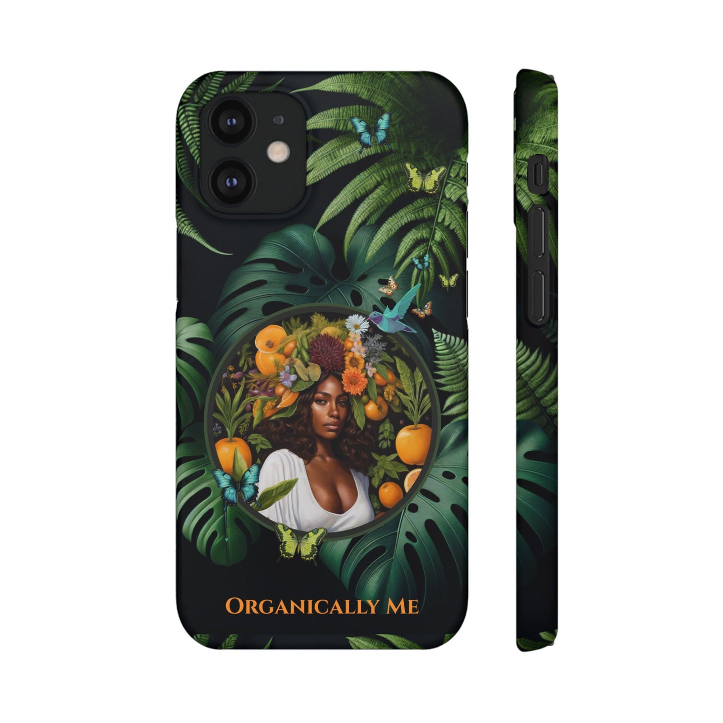 100% Organic A Fern Monstera Plant Garden Snap Phone Case with Black Woman, for iPhone and Android Models