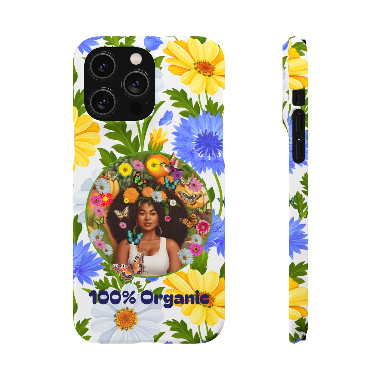100% Organic Purple Plant Garden Snap Phone Case with Black Woman, for iPhone and Android