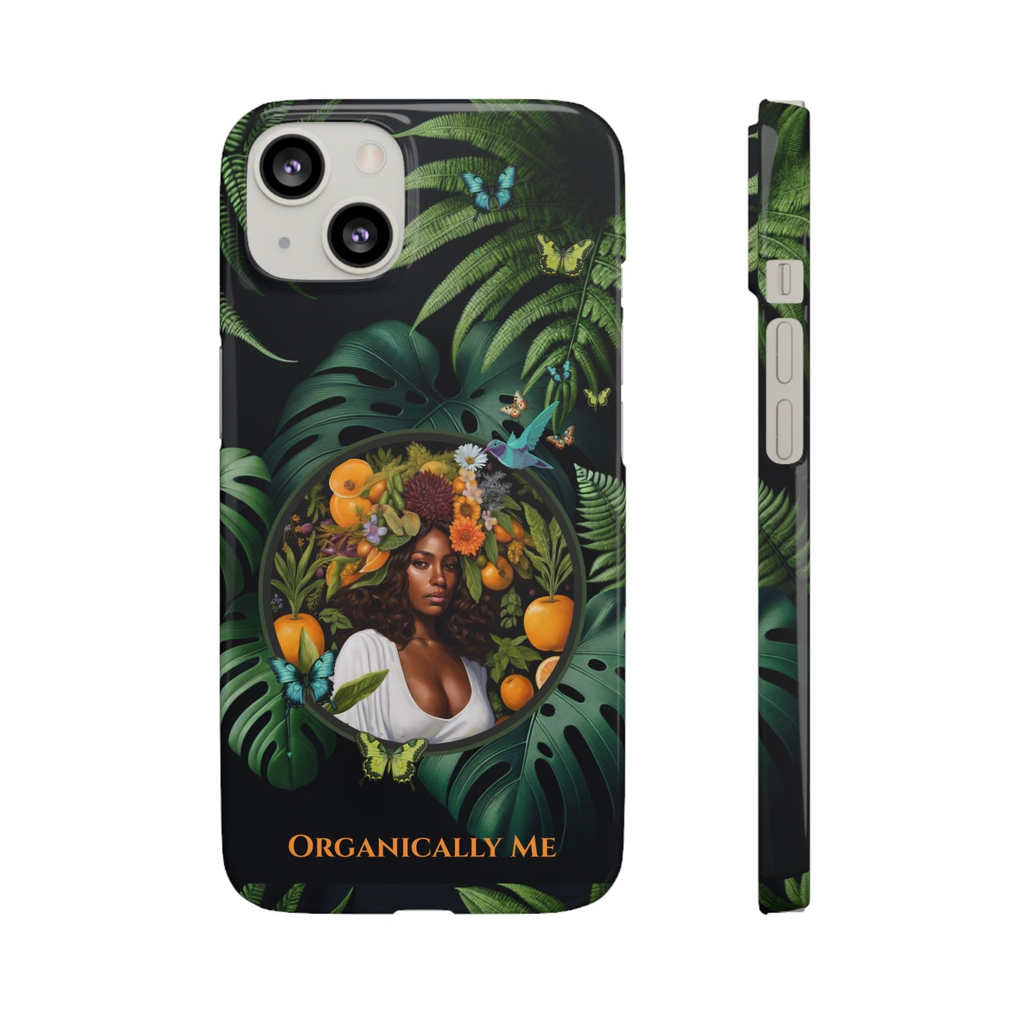 100% Organic A Fern Monstera Plant Garden Snap Phone Case with Black Woman, for iPhone and Android Models
