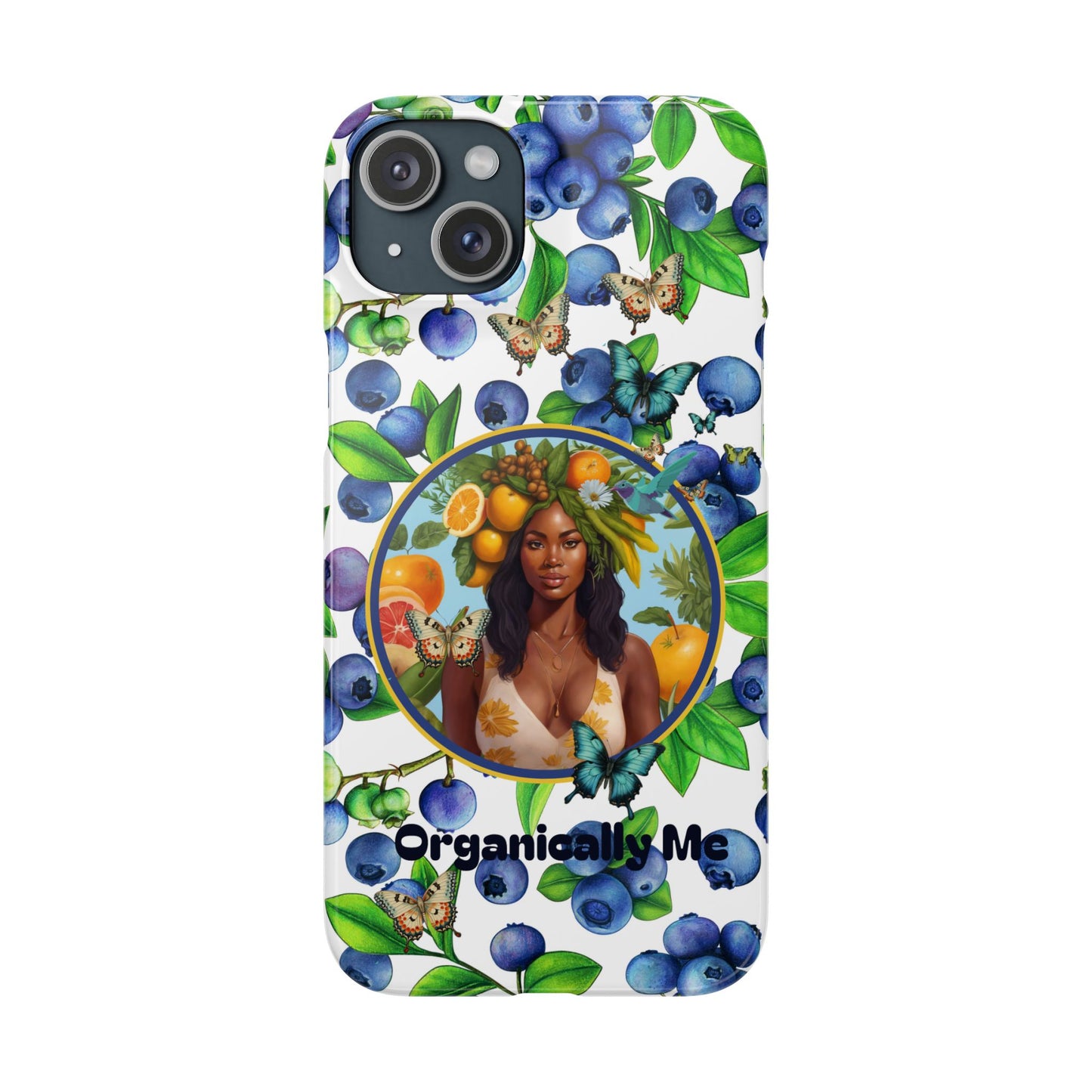 Organically Me Blueberry Plant B Garden Snap Phone Case with Black Woman, for iPhone and Android