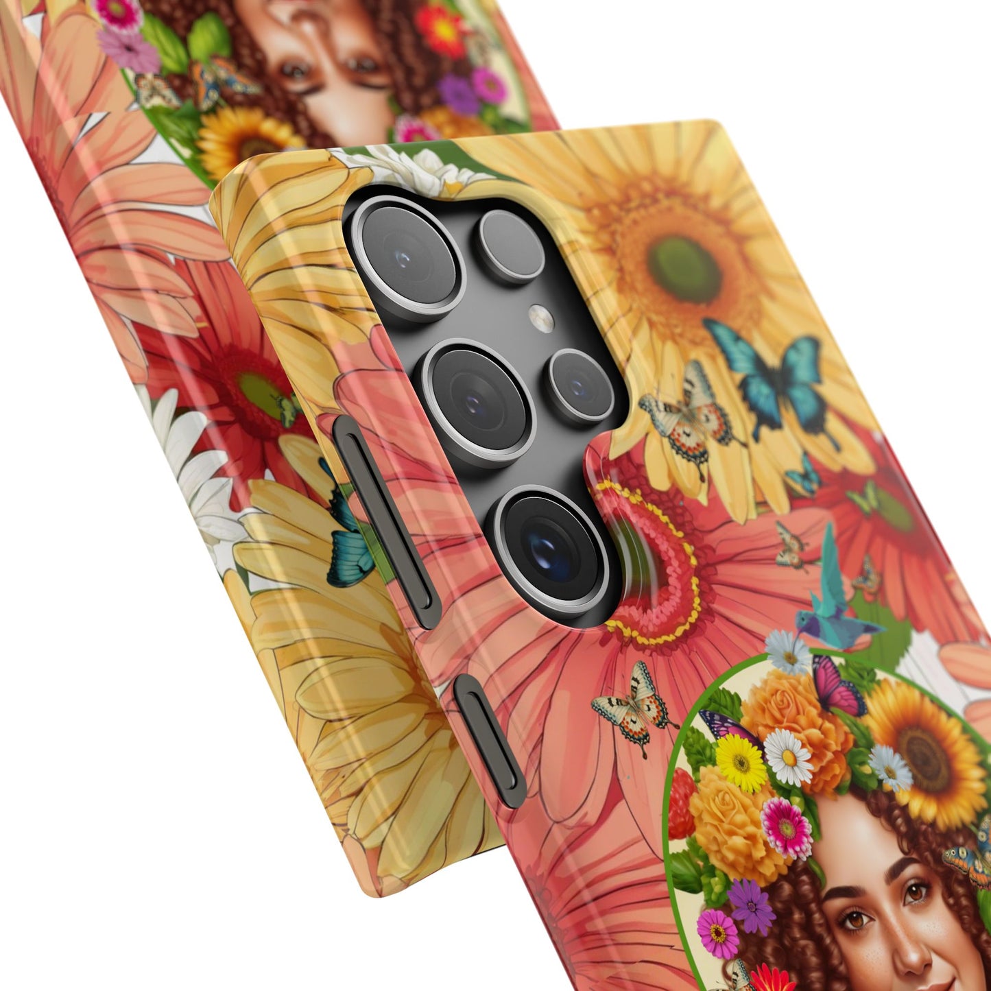 100% Organic Daisy Joy2 Plant Garden Snap Phone Case with Woman, for iPhone and Android