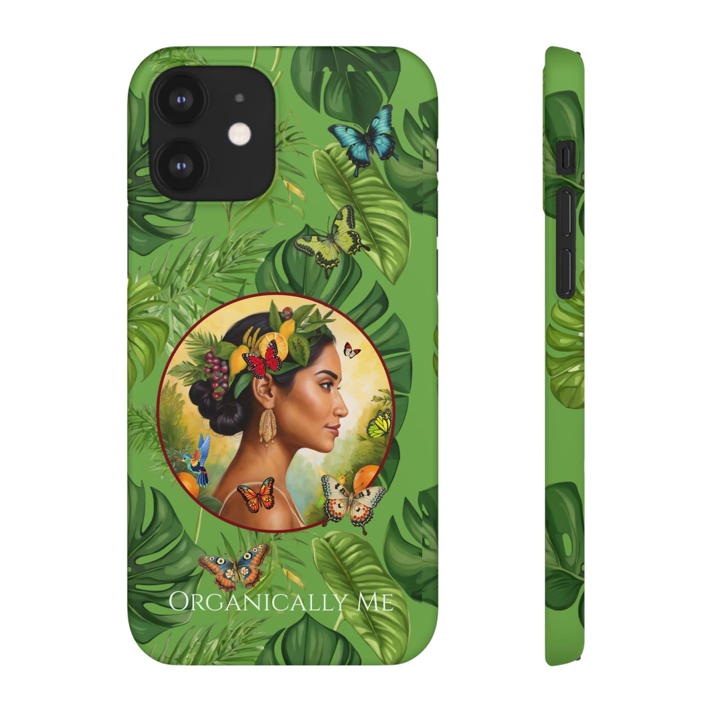 Organically Me A Monstera Butterfly Garden Snap Phone Case with Woman, Veggie Chic for Androids and iPhone models