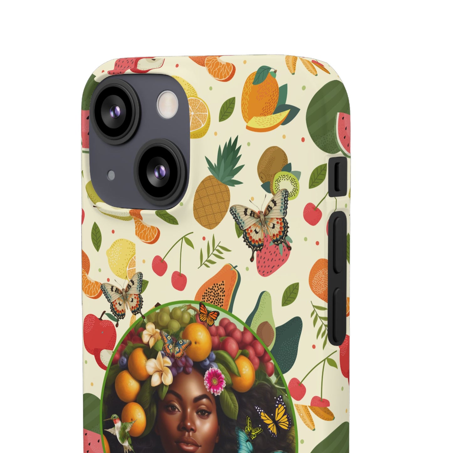 Organically Me Fruit & Veggie Queen Plant Garden Snap Phone Case with Black Woman, for iPhone and Android