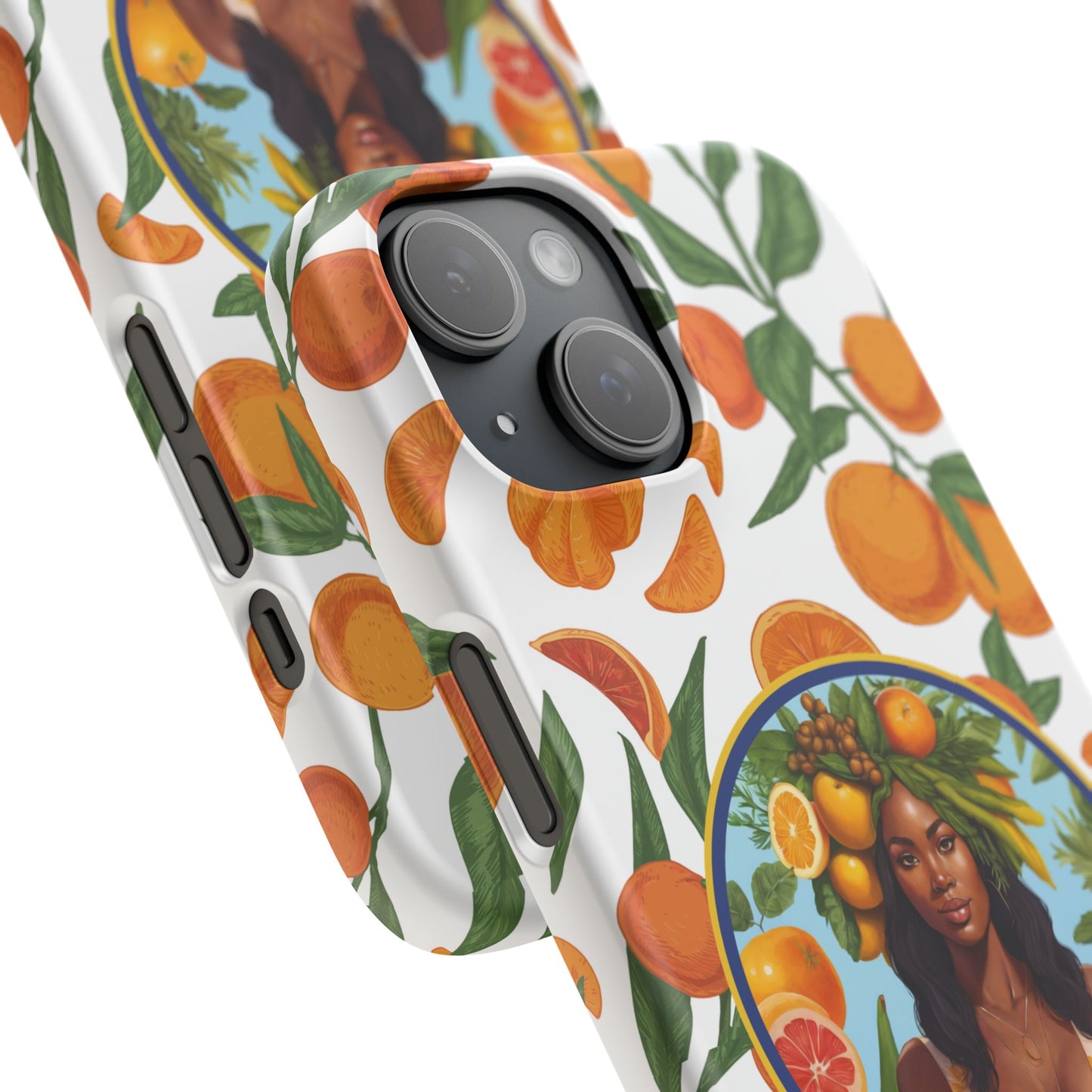 100% Organic Orange Plant Garden Snap Phone Case with Black Woman, Veggie Chic for Androids and iPhone models
