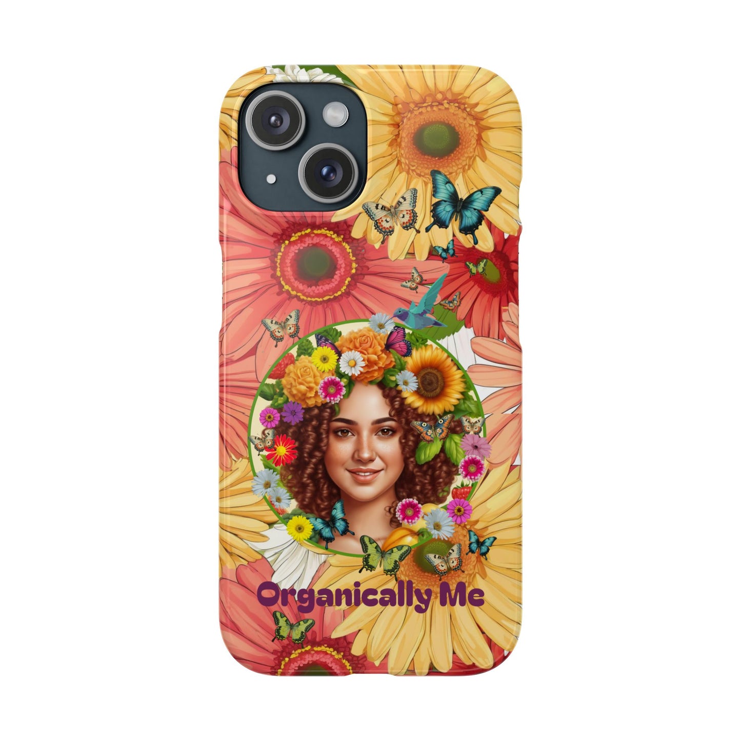 100% Organic Daisy Joy2 Plant Garden Snap Phone Case with Woman, for iPhone and Android