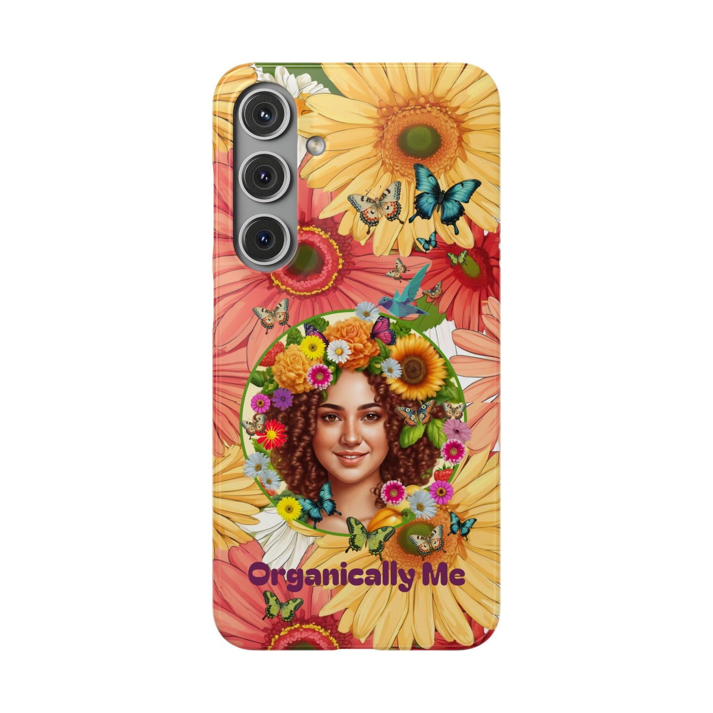 100% Organic Daisy Joy2 Plant Garden Snap Phone Case with Woman, for iPhone and Android