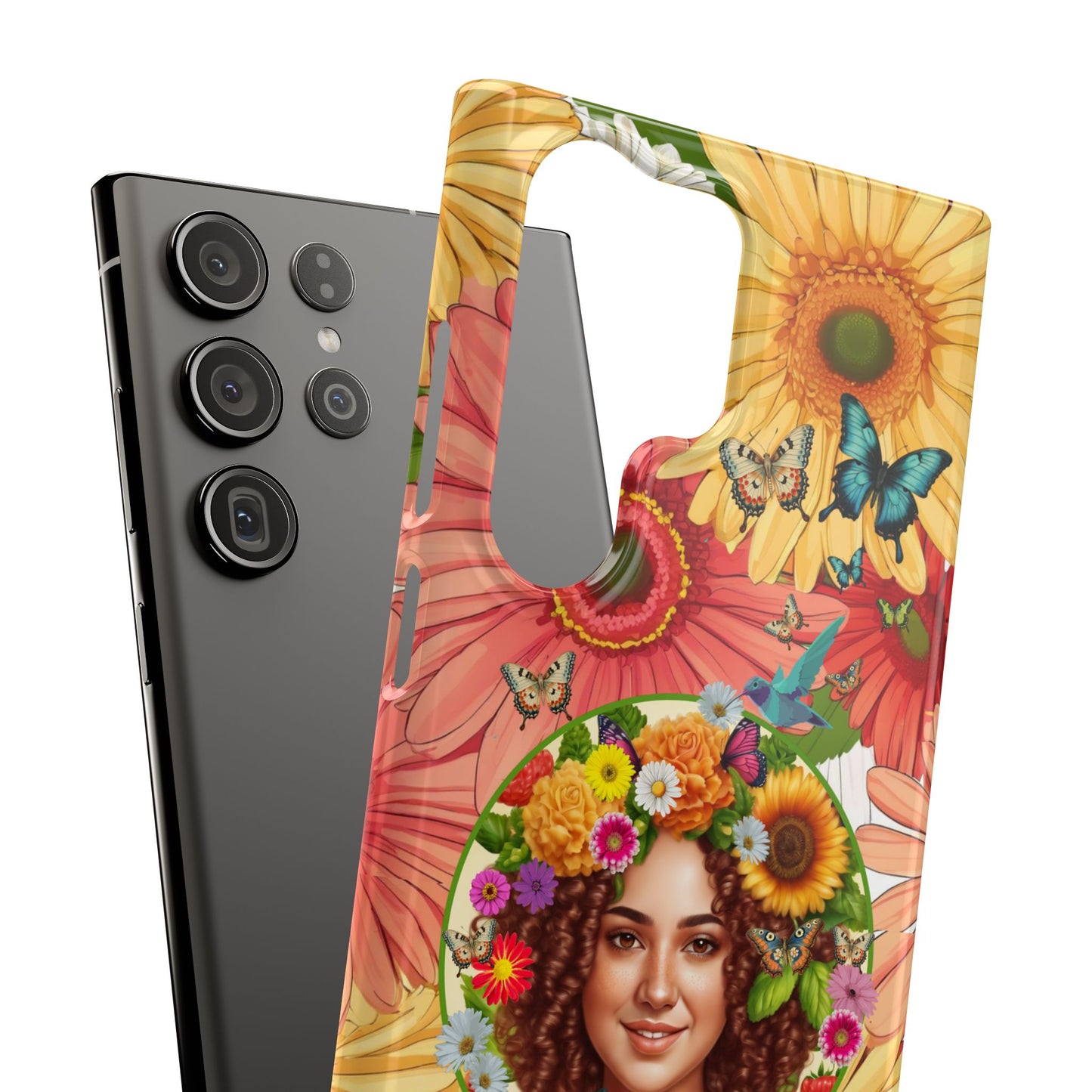 100% Organic Daisy Joy2 Plant Garden Snap Phone Case with Woman, for iPhone and Android