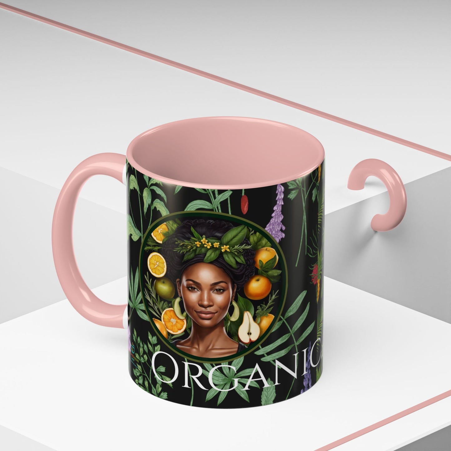 Organically Me A Pineapple Plant Garden Vegan Ceramic Plant Mug with Black woman (11oz)