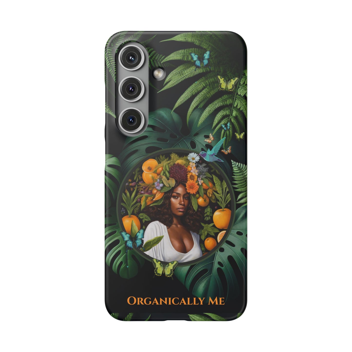 100% Organic A Fern Monstera Plant Garden Snap Phone Case with Black Woman, for iPhone and Android Models
