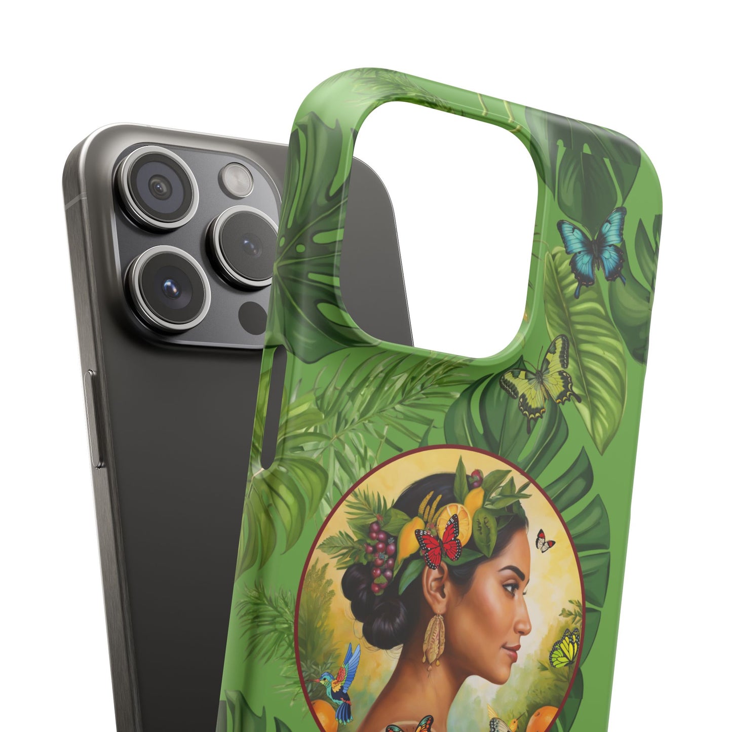 Organically Me A Monstera Butterfly Garden Snap Phone Case with Woman, Veggie Chic for Androids and iPhone models