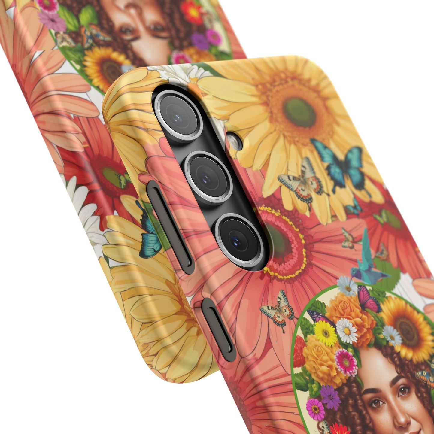 100% Organic Daisy Joy2 Plant Garden Snap Phone Case with Woman, for iPhone and Android