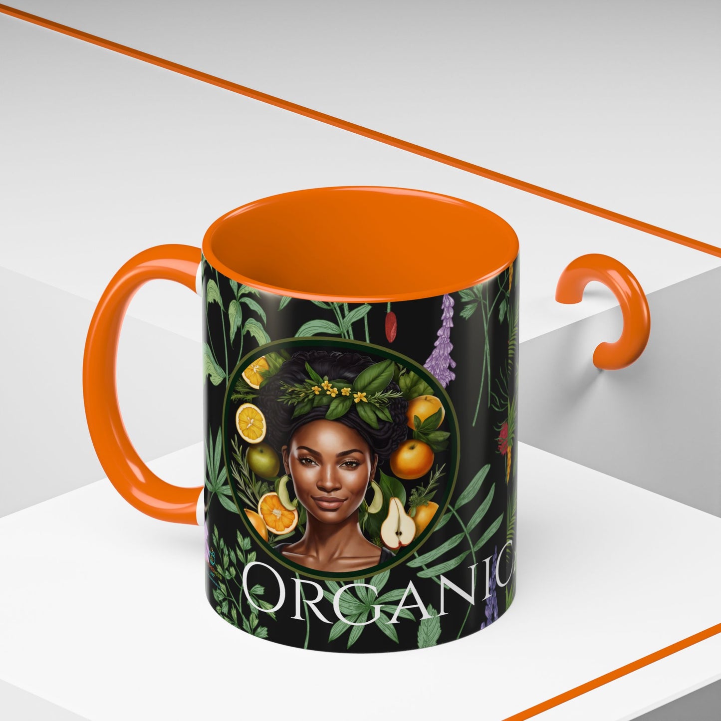 Organically Me A Pineapple Plant Garden Vegan Ceramic Plant Mug with Black woman (11oz)