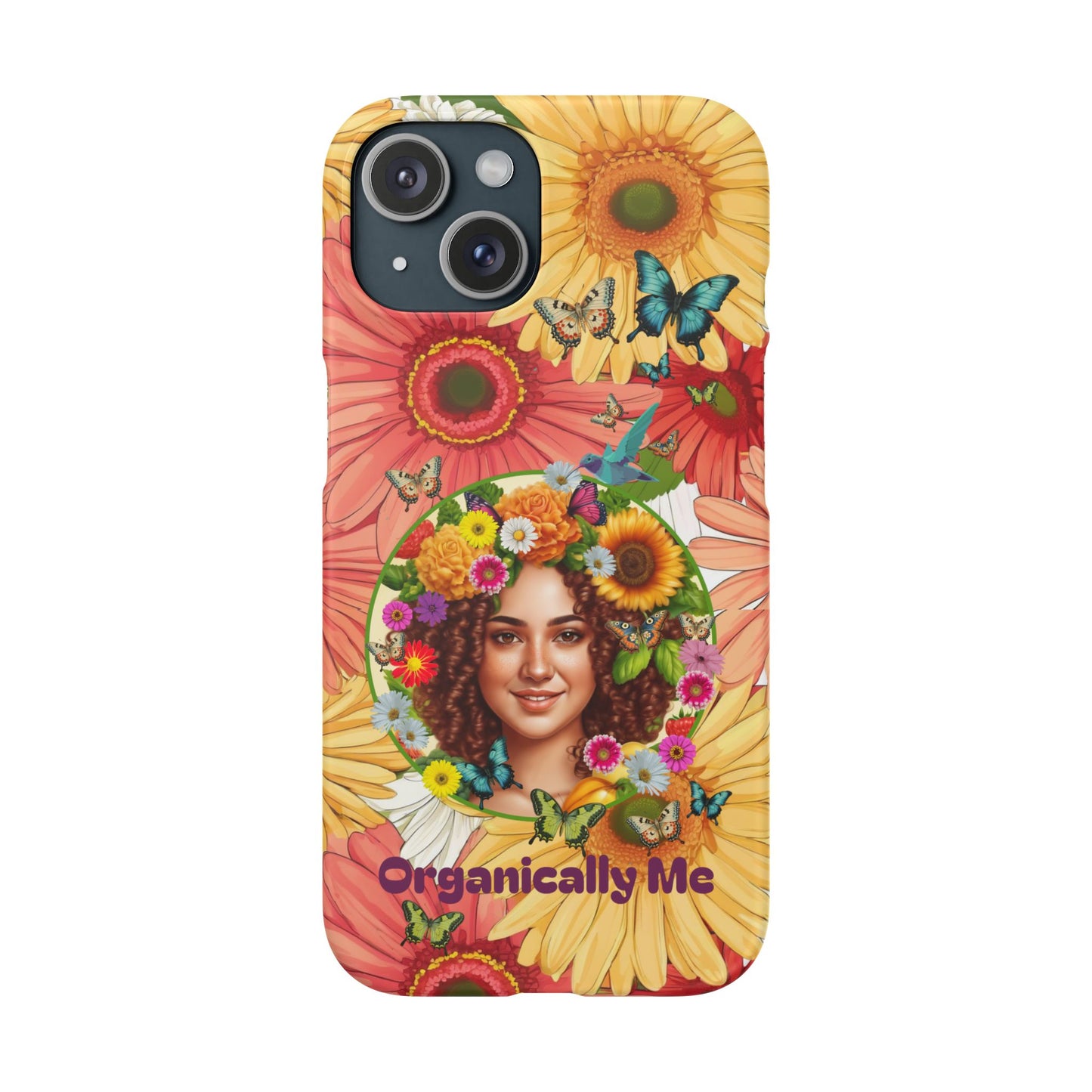 100% Organic Daisy Joy2 Plant Garden Snap Phone Case with Woman, for iPhone and Android