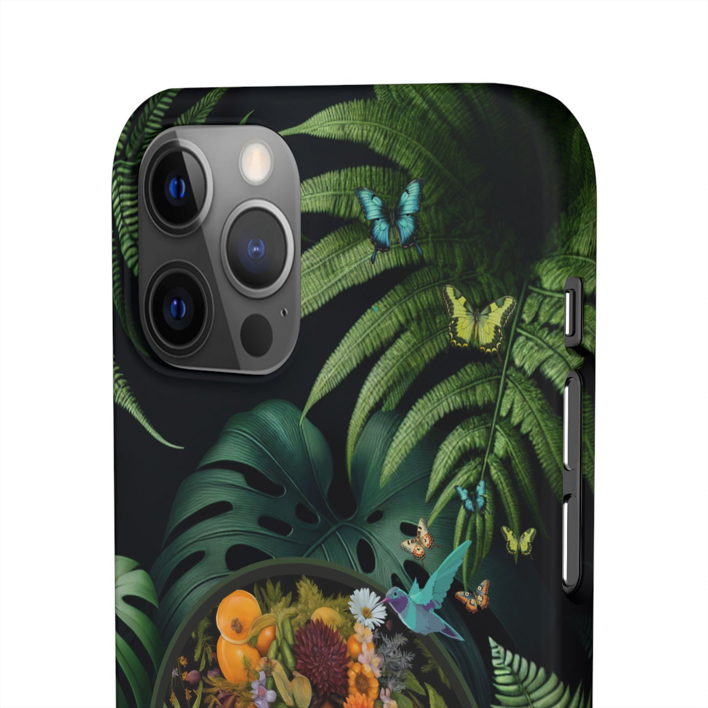 100% Organic A Fern Monstera Plant Garden Snap Phone Case with Black Woman, for iPhone and Android Models
