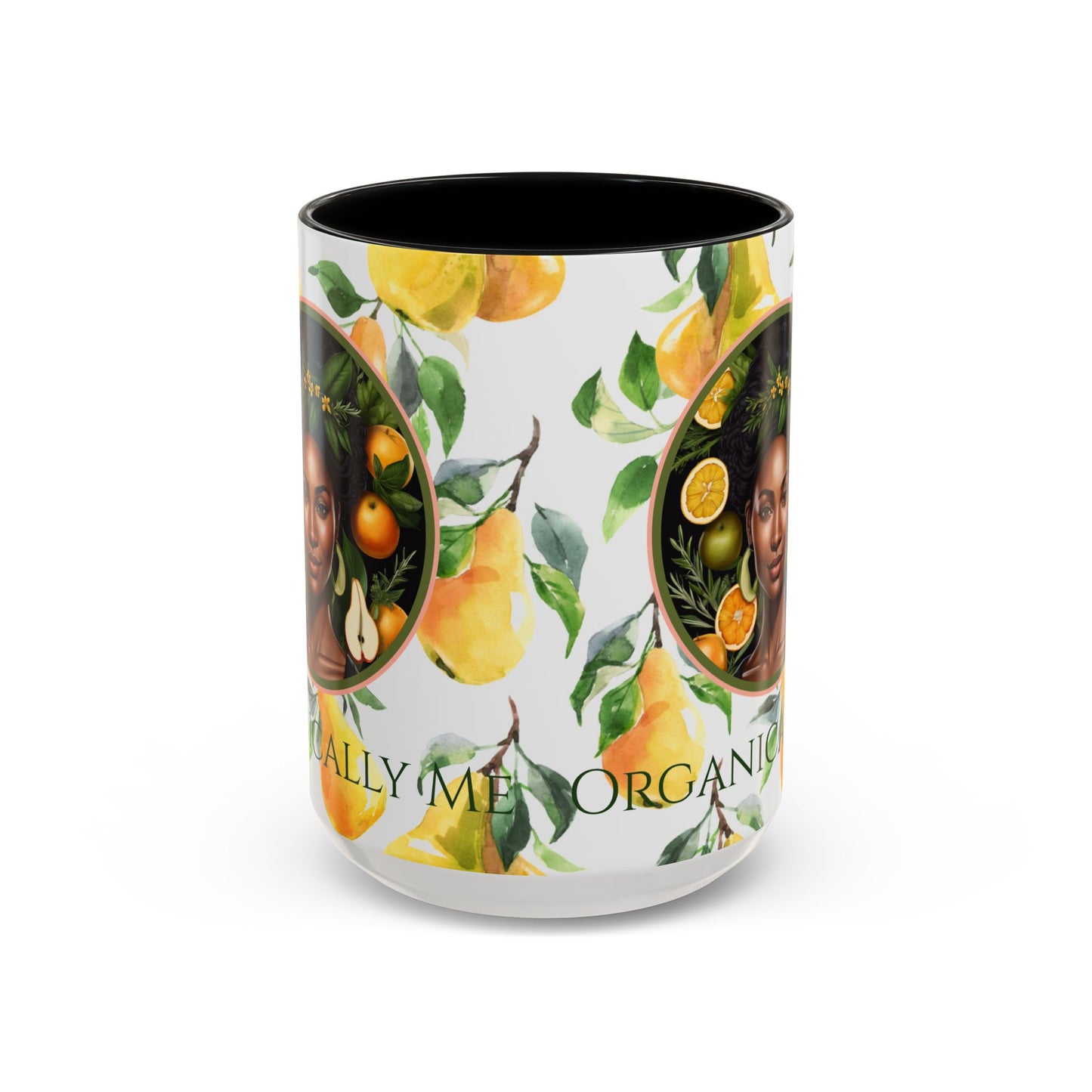 Organically Me Yellow Pear Plant Garden Vegan Ceramic Plant Mug with Black woman (11oz) 8 Color Combos