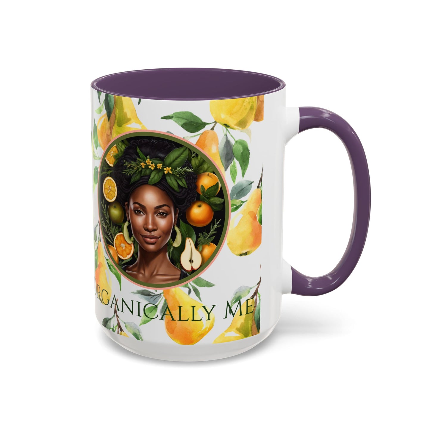 Organically Me Yellow Pear Plant Garden Vegan Ceramic Plant Mug with Black woman (11oz) 8 Color Combos