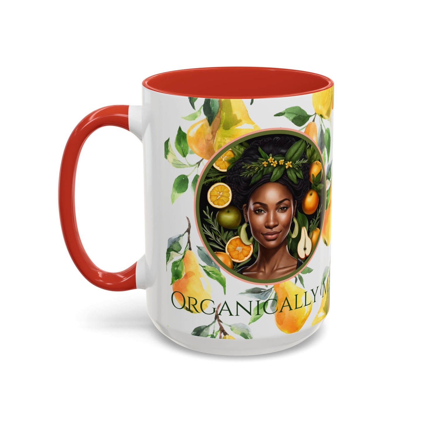Organically Me Yellow Pear Plant Garden Vegan Ceramic Plant Mug with Black woman (11oz) 8 Color Combos