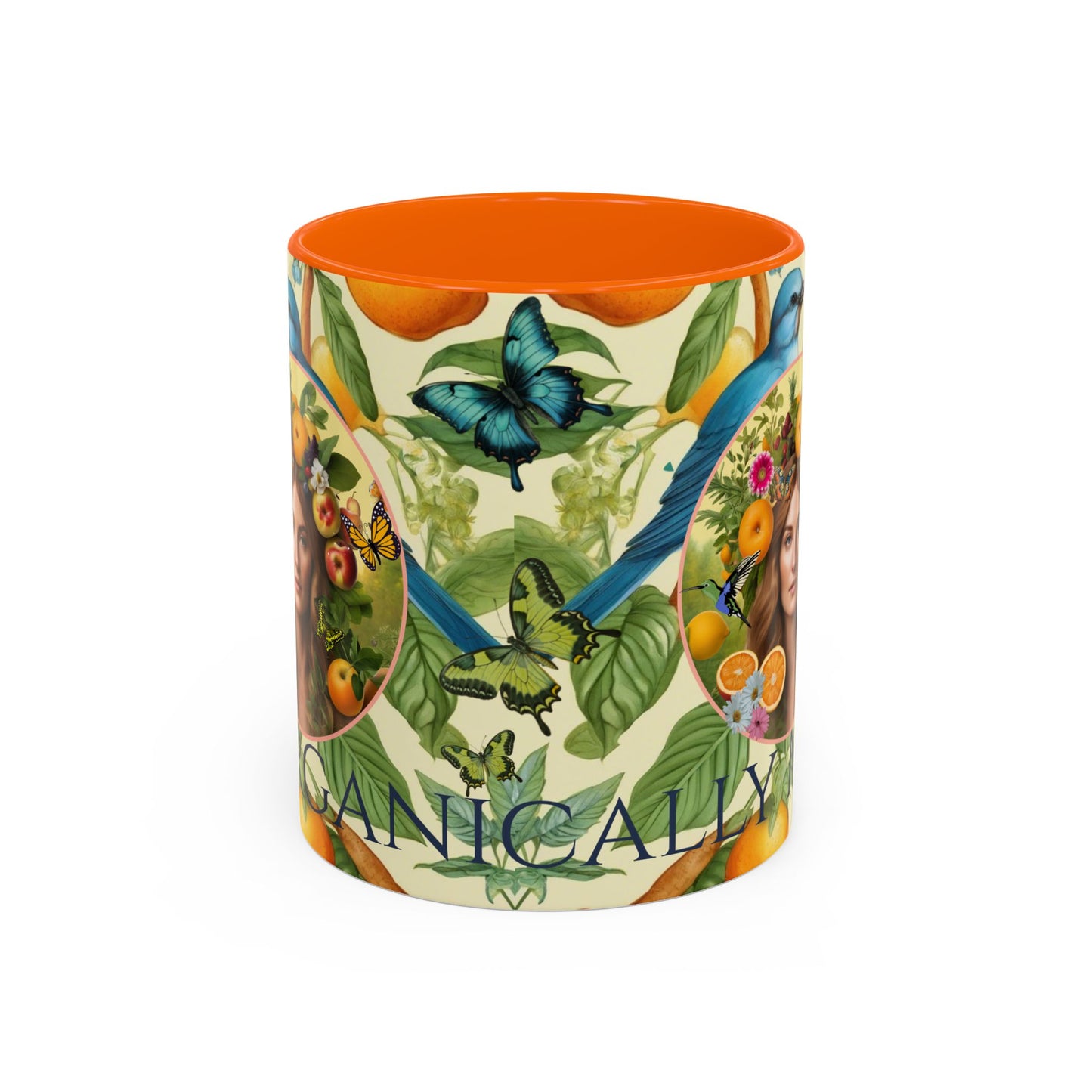 Organically Me A Lemon Bluebird Leda Plant Garden Vegan Ceramic Plant Mug with Black woman (11oz) 8 Color Combos