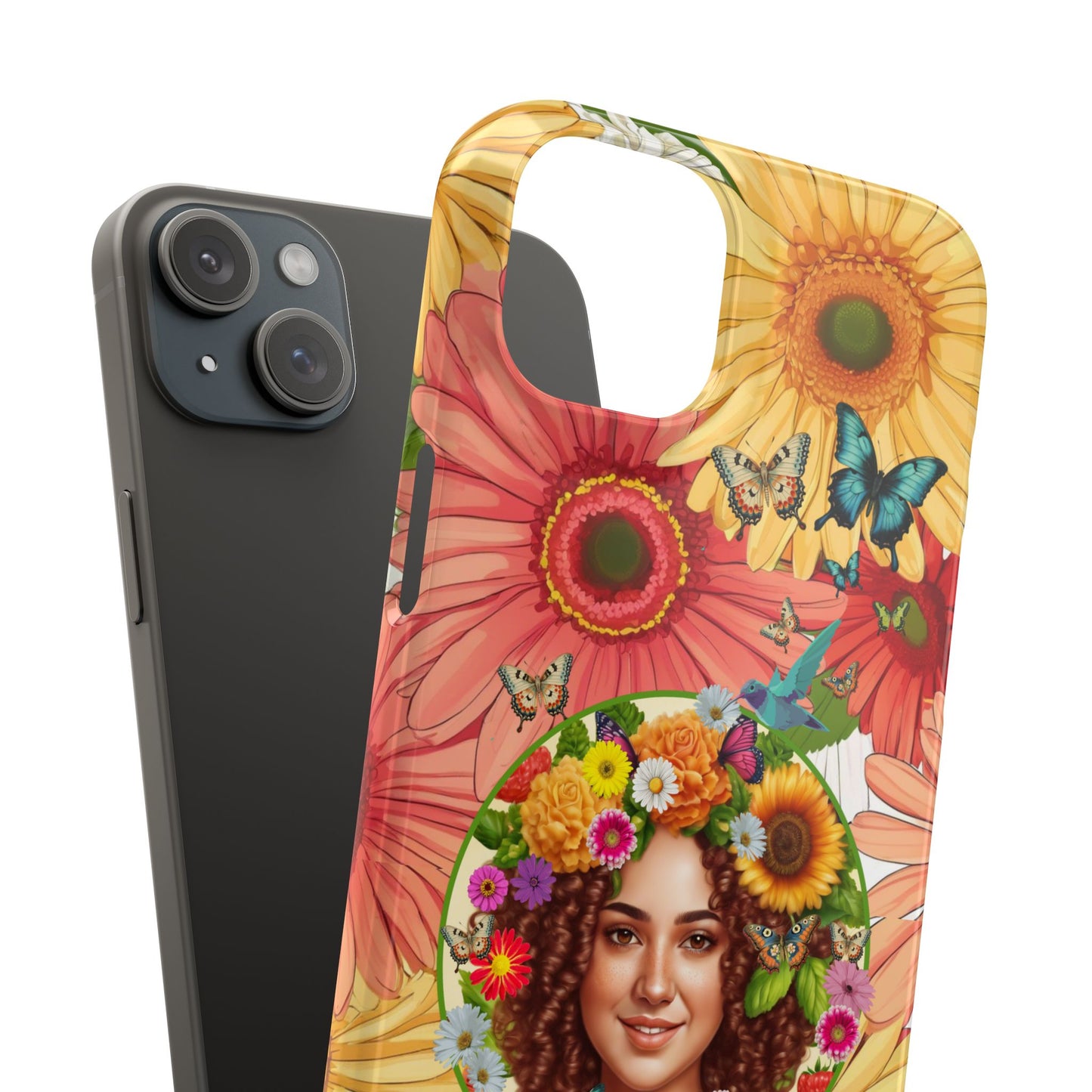 100% Organic Daisy Joy2 Plant Garden Snap Phone Case with Woman, for iPhone and Android